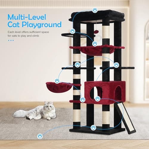 Hey-Brother Large Top Perch Cat Tree with HammockMPJ057BR
