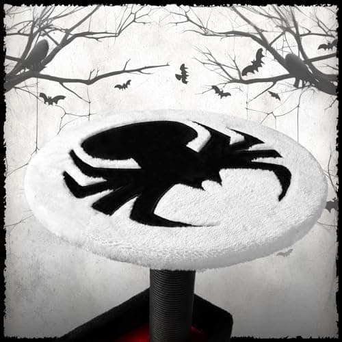 Gothic Black Cat Tree with Coffin Bed & Scratching Posts, Halloween Style for Large Cats