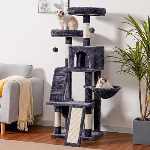 Cat Tree with Toy, Condo, Perch, Hammock, and Scratching Posts