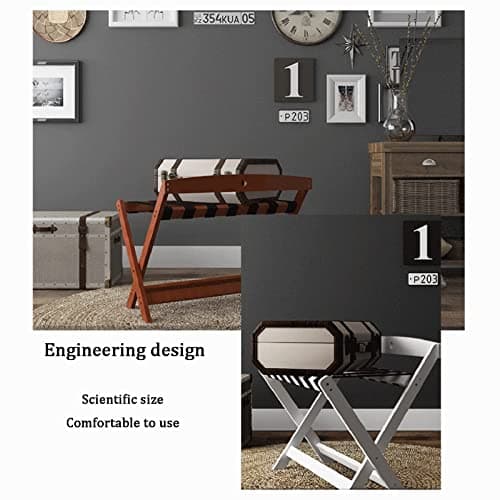2Pack Portable Folding Luggage Rack with Backrest, Non-Slip Hotel Suitcase Stand(Black)
