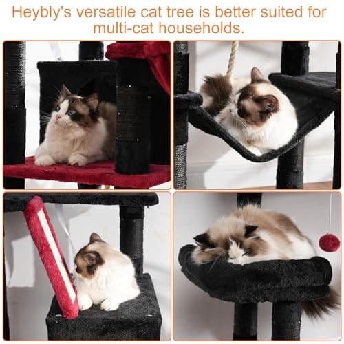 Halloween Cat Tree for Indoor Cats - 68 inch Multi-Level Cat Tower