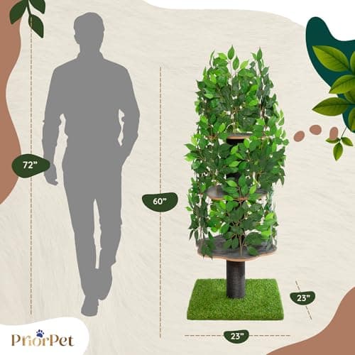 Multilevel Cat Tree with Interchangeable Leaves - Climbing, Hiding, and Sleeping - Pet-Safe and Durable