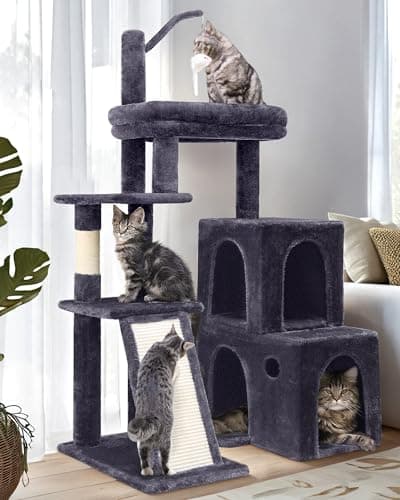 F50 Heavy Duty Cat Tree Tower for Large Indoor Cats, Dark Grey