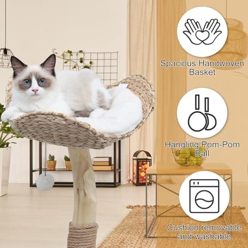 Luxury Cat Tree Tower with Scratching Post & Hanging Ball for Multi-Cat Homes