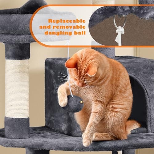 Yaheetech 62.2in Cat Tree with Platform & Hammock for Kittens