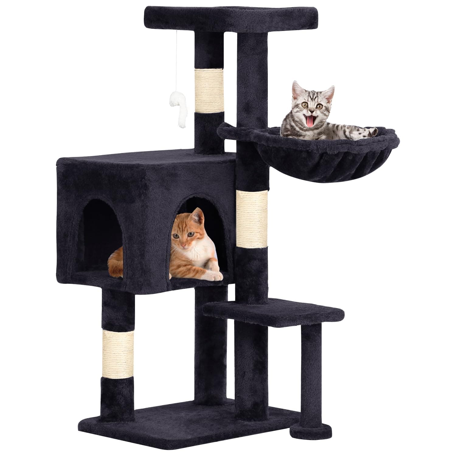BestPet 36 Inch Tall Cat Tree with Scratching Post & Hammock (Dark Gray)