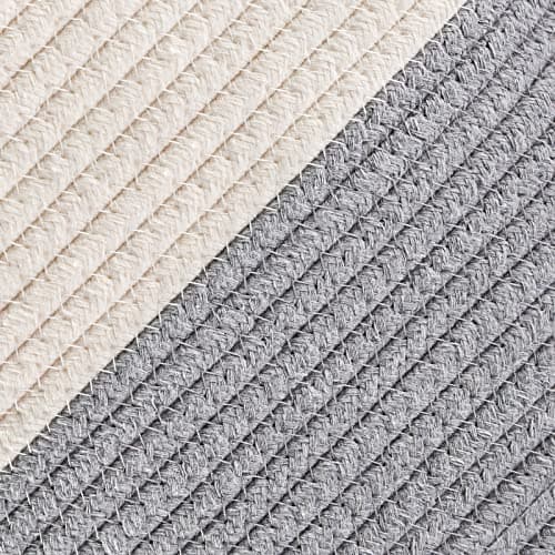 Vippo Large Woven Laundry Basket - White & Brown, 58L — Grey