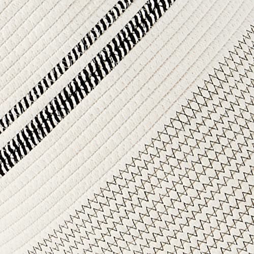 Vippo Large Woven Laundry Basket - White & Brown, 58L — Stripe White