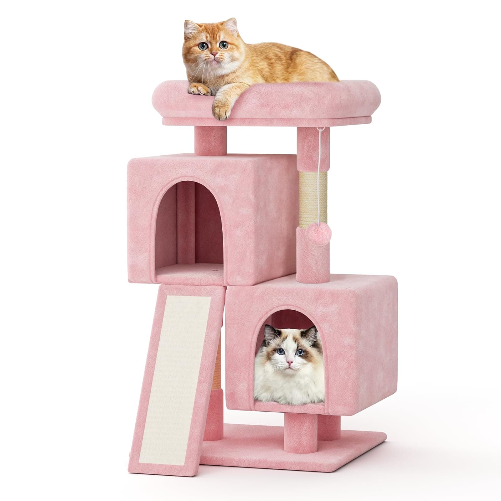 MoNiBloom 34 Inch Cat Tree Tower with 2 Condos & Scratching Post