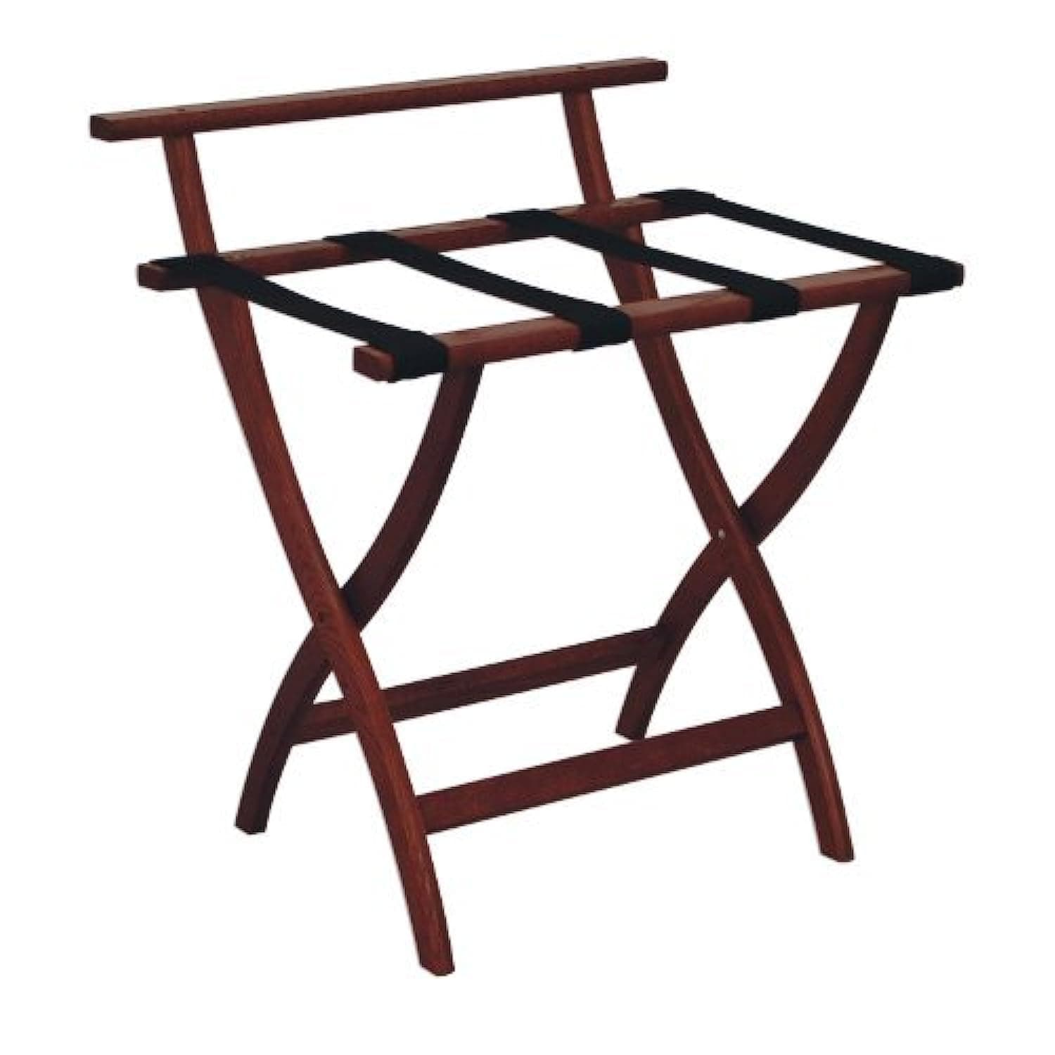 Mahogany Black Straps Wooden Mallet WallSaver Luggage Rack