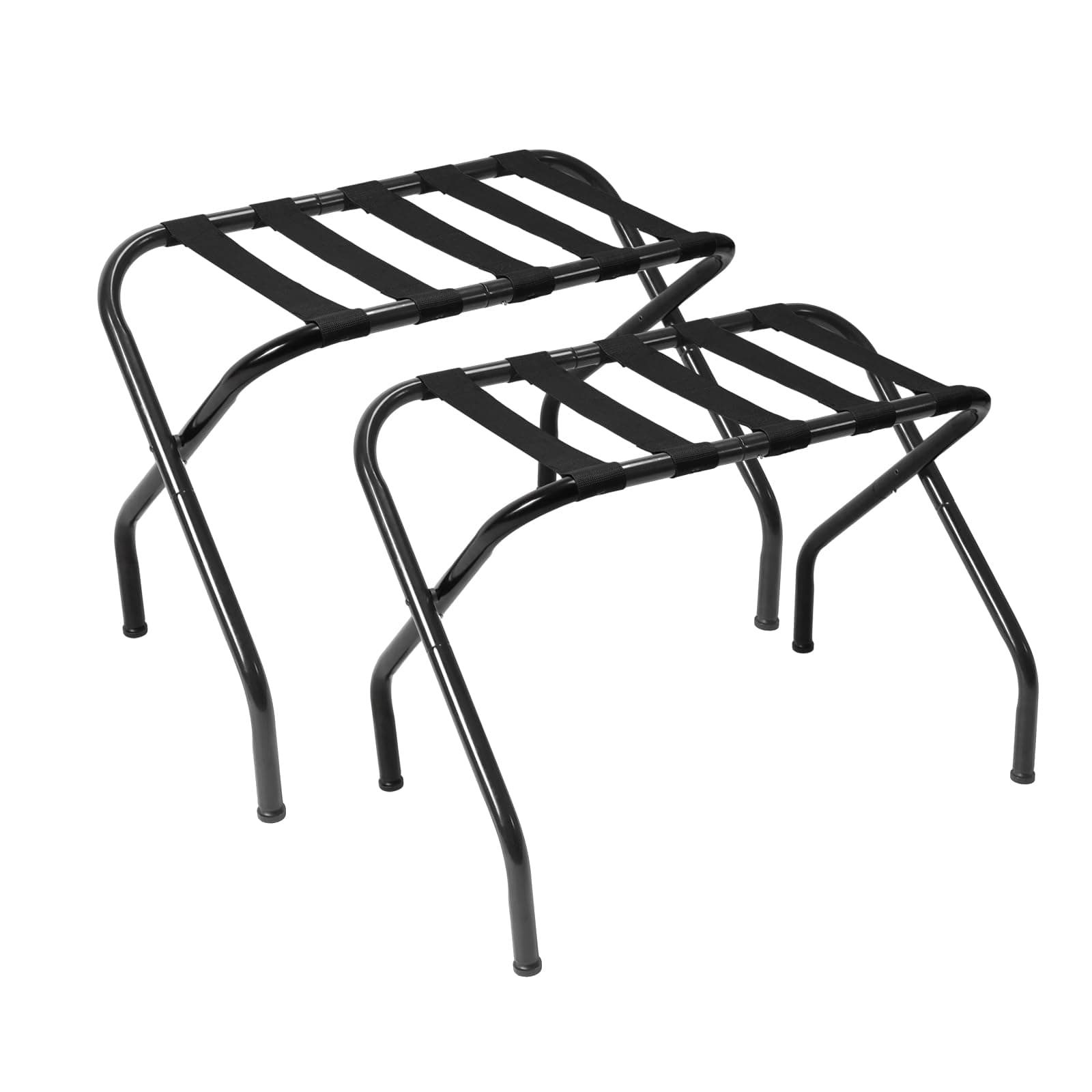 Heavy-Duty X-Type Luggage Rack, Holds 110 lb, Black, for Guest Room & Hotel