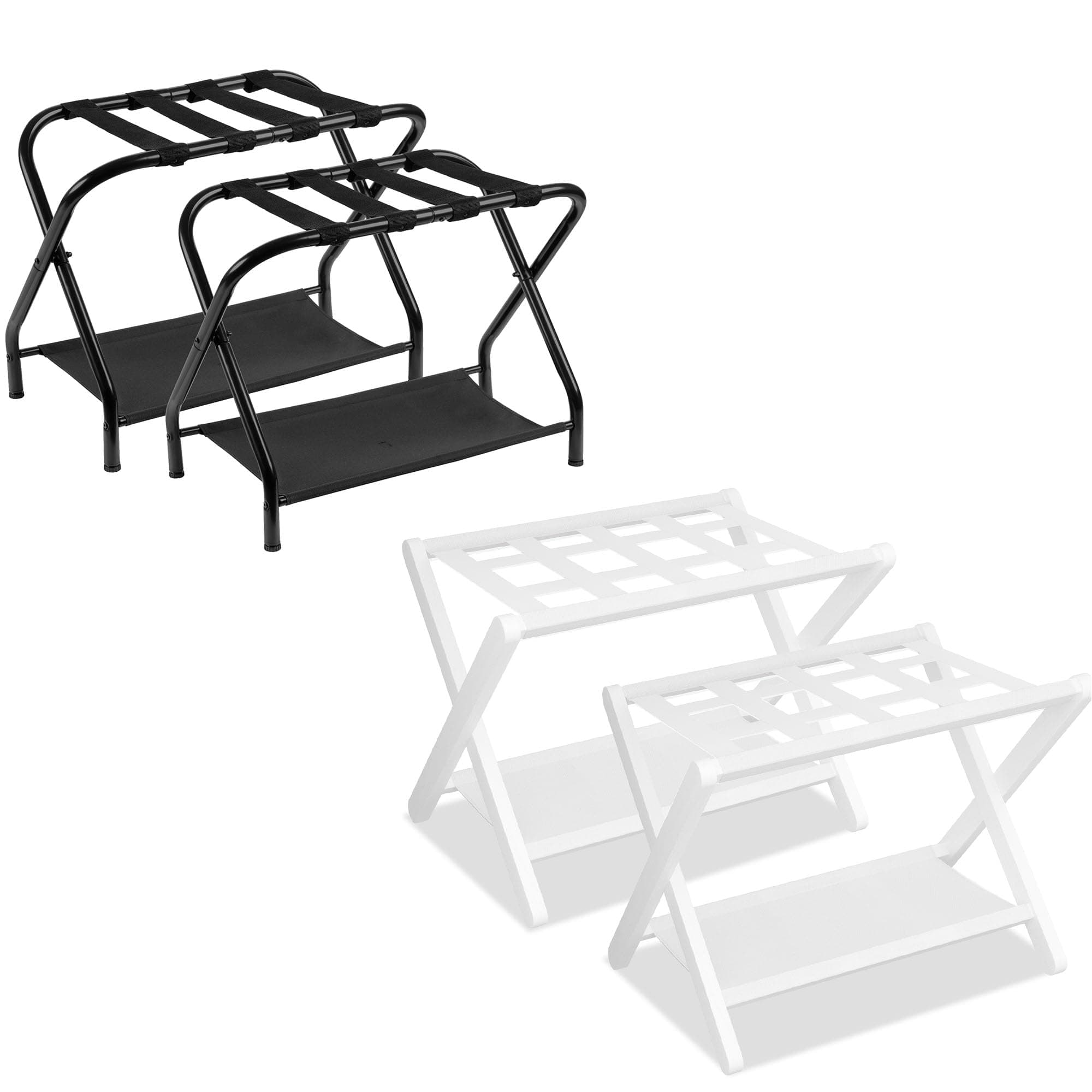 Heavy-Duty Folding Luggage Rack Set for Guest Room Bedroom Hotel