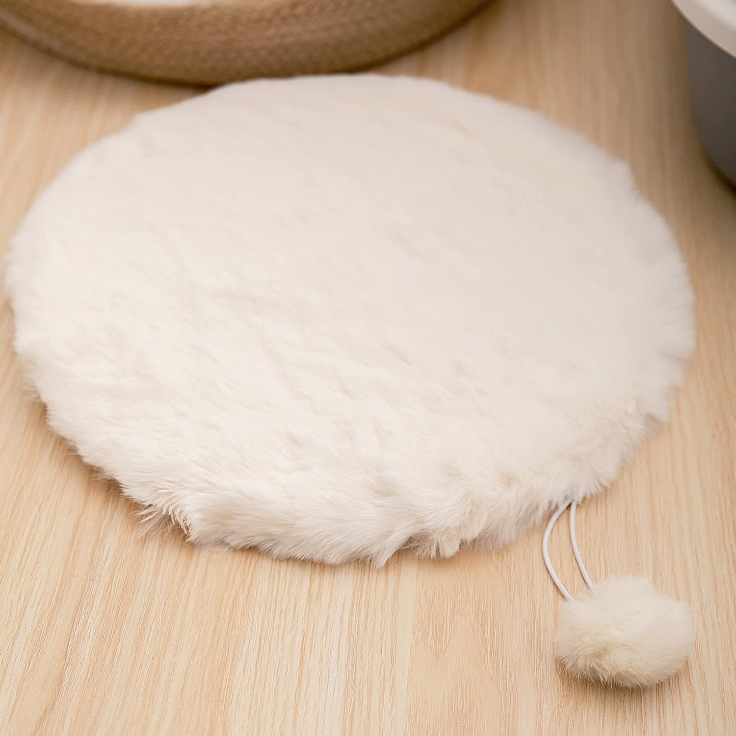 SHENGOCASE Replacable 10" Round Faux Rabbit Fur Cat Tree Cushion Pad