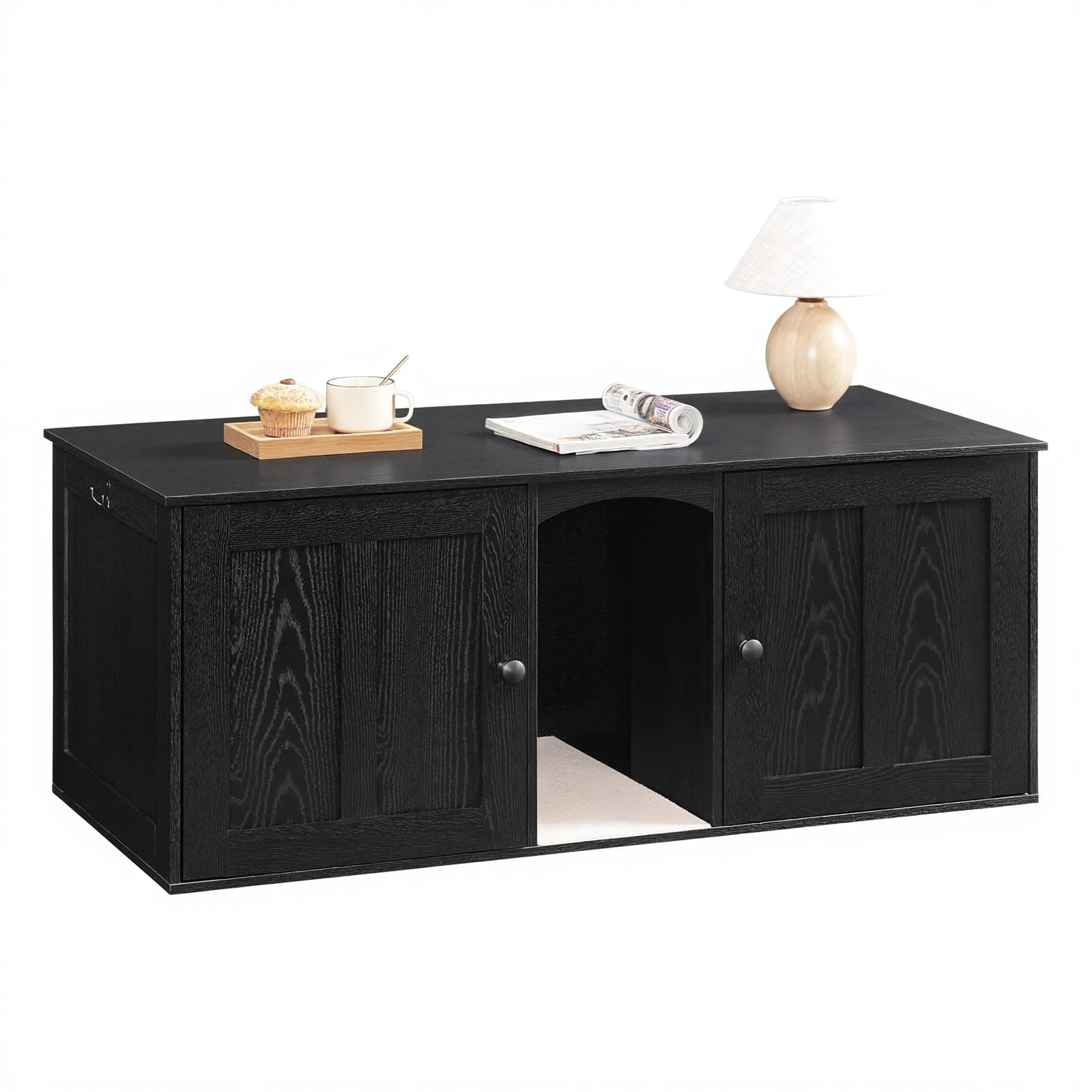 HOOBRO Black BK21MW01 Cat Litter Box Enclosure for 2 Cats