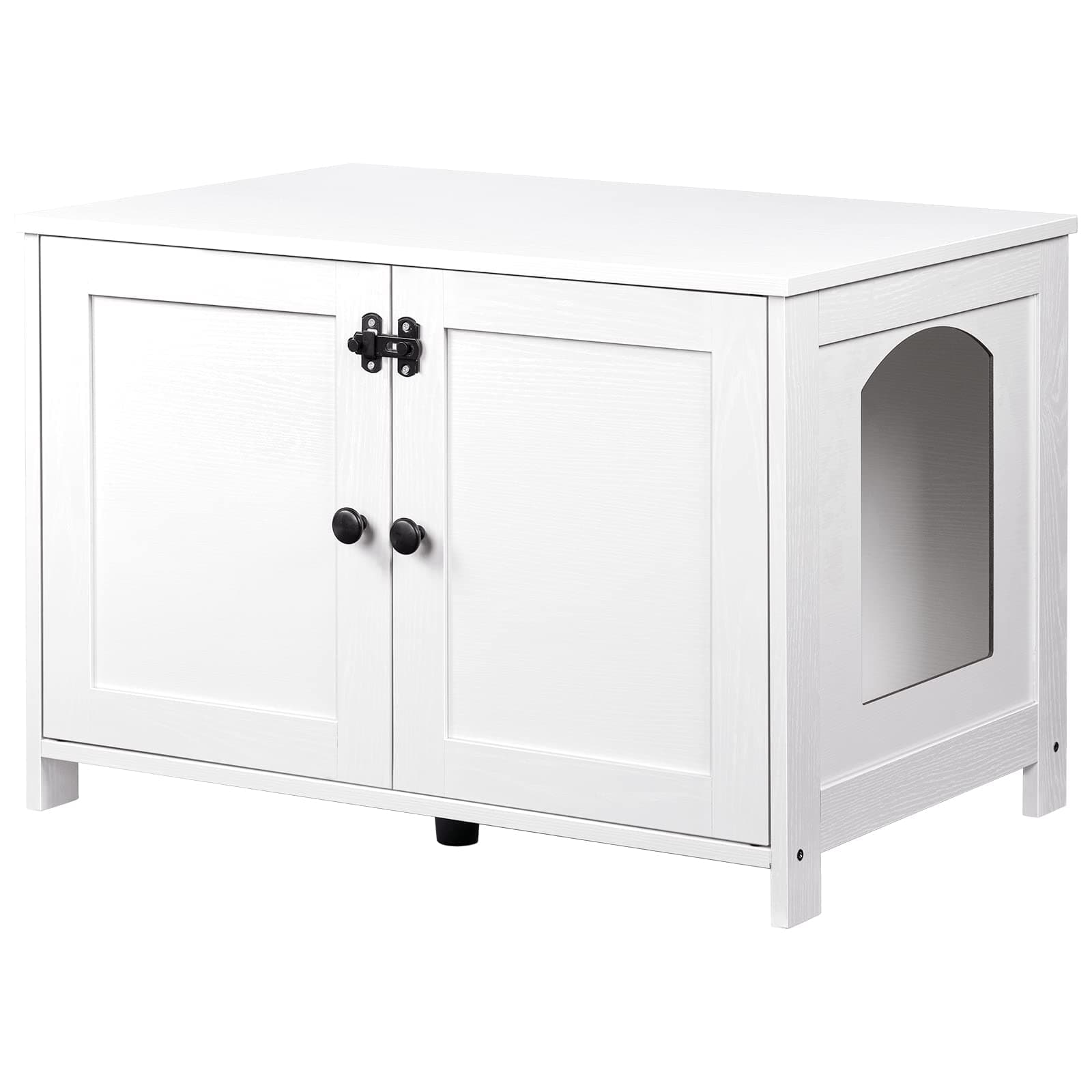 HOOBRO Large Wooden Cat House with Hidden Litter Box, White WT03MW01G2