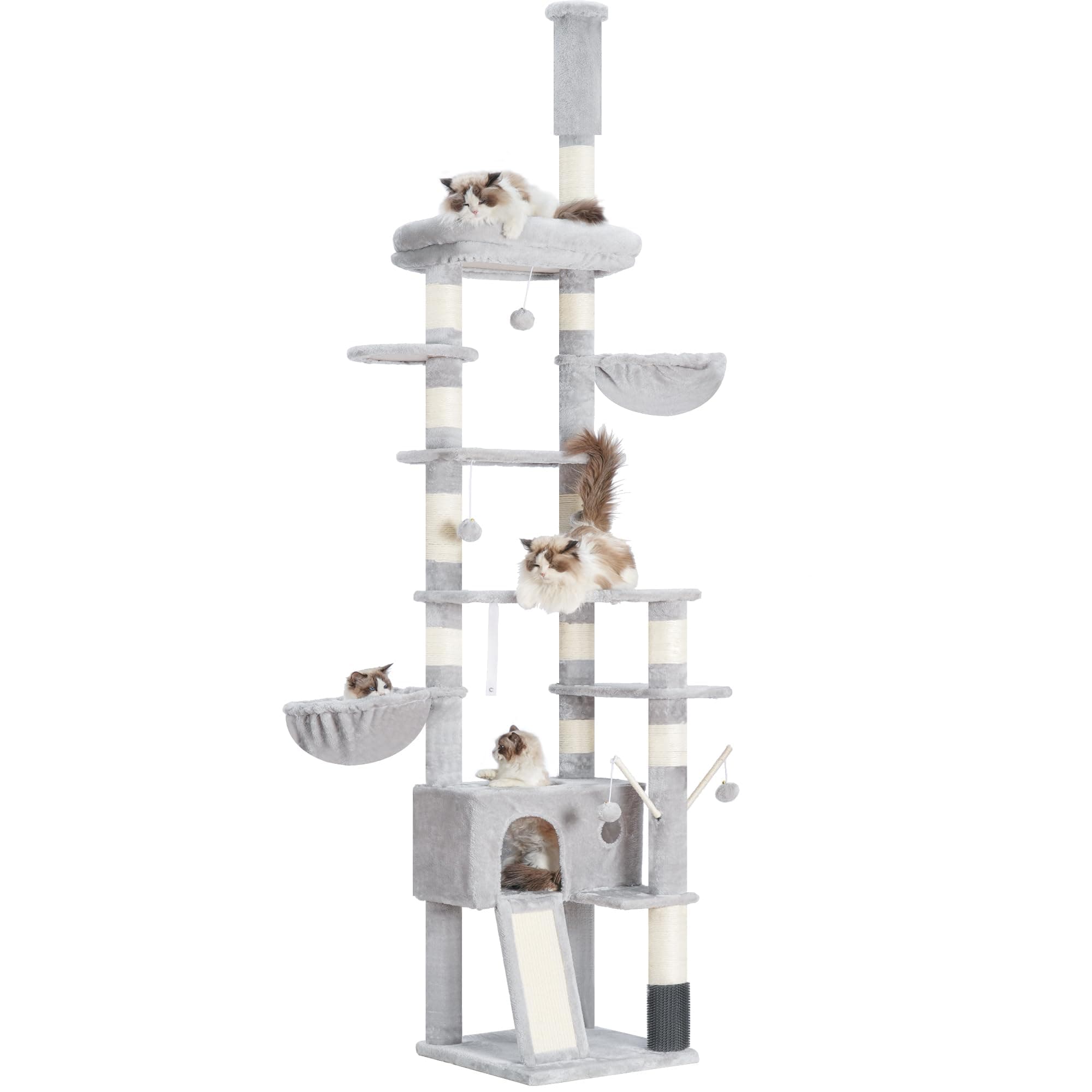 Hey-brother Tall 94.5-106.3 Inch Cat Tree for Large Cats
