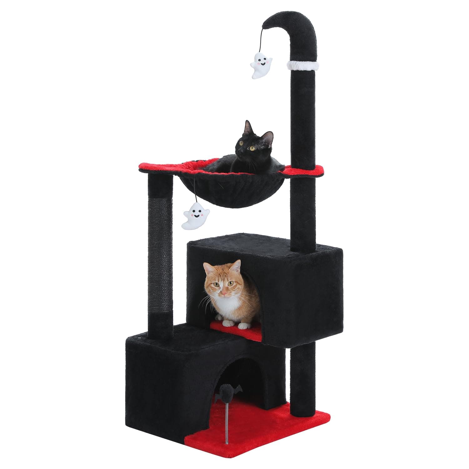 Gothic 45-Inch Cat Tree with Condos & Scratching Posts, Black