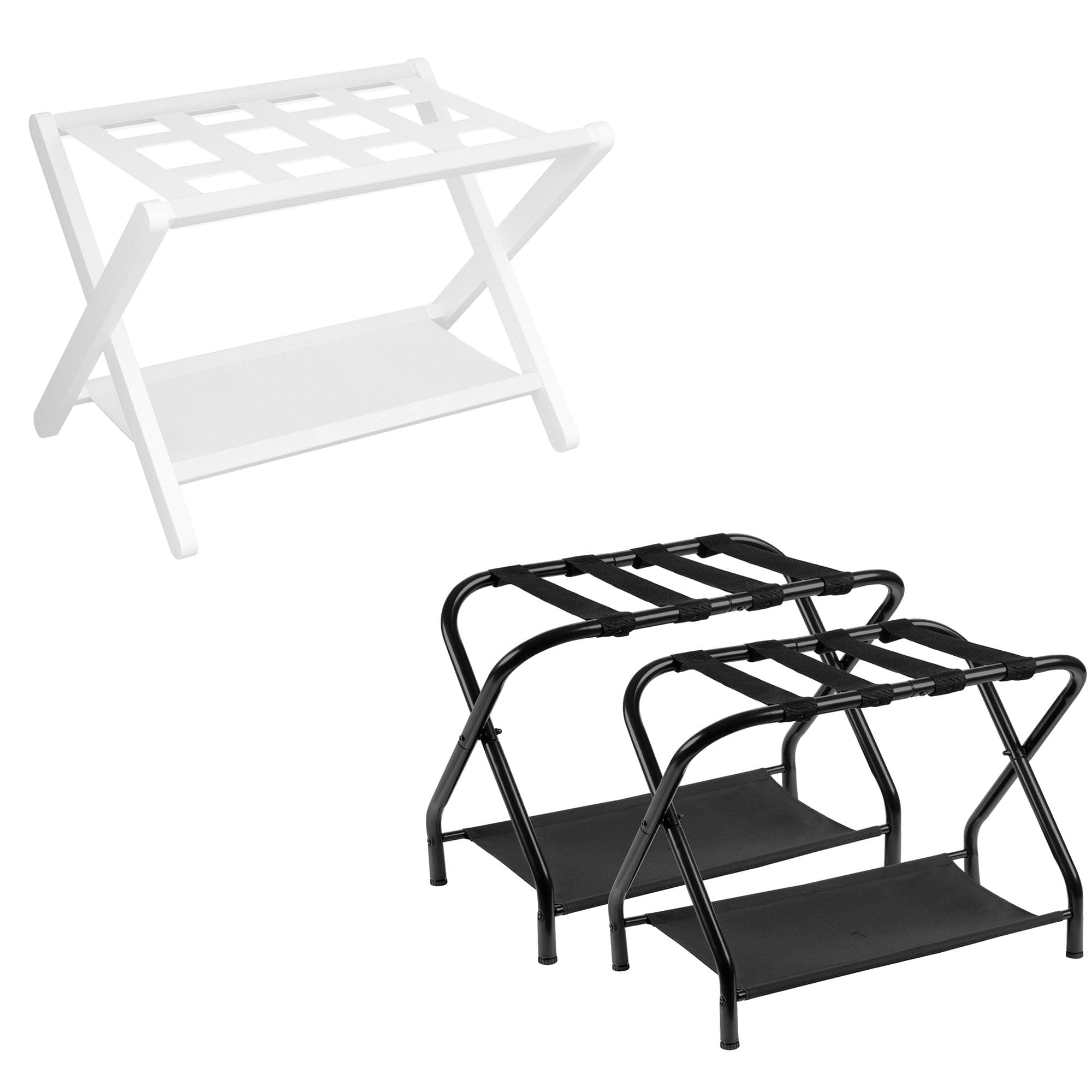 Heavy-Duty Folding Luggage Rack Set for Guest Room, Pack of 2
