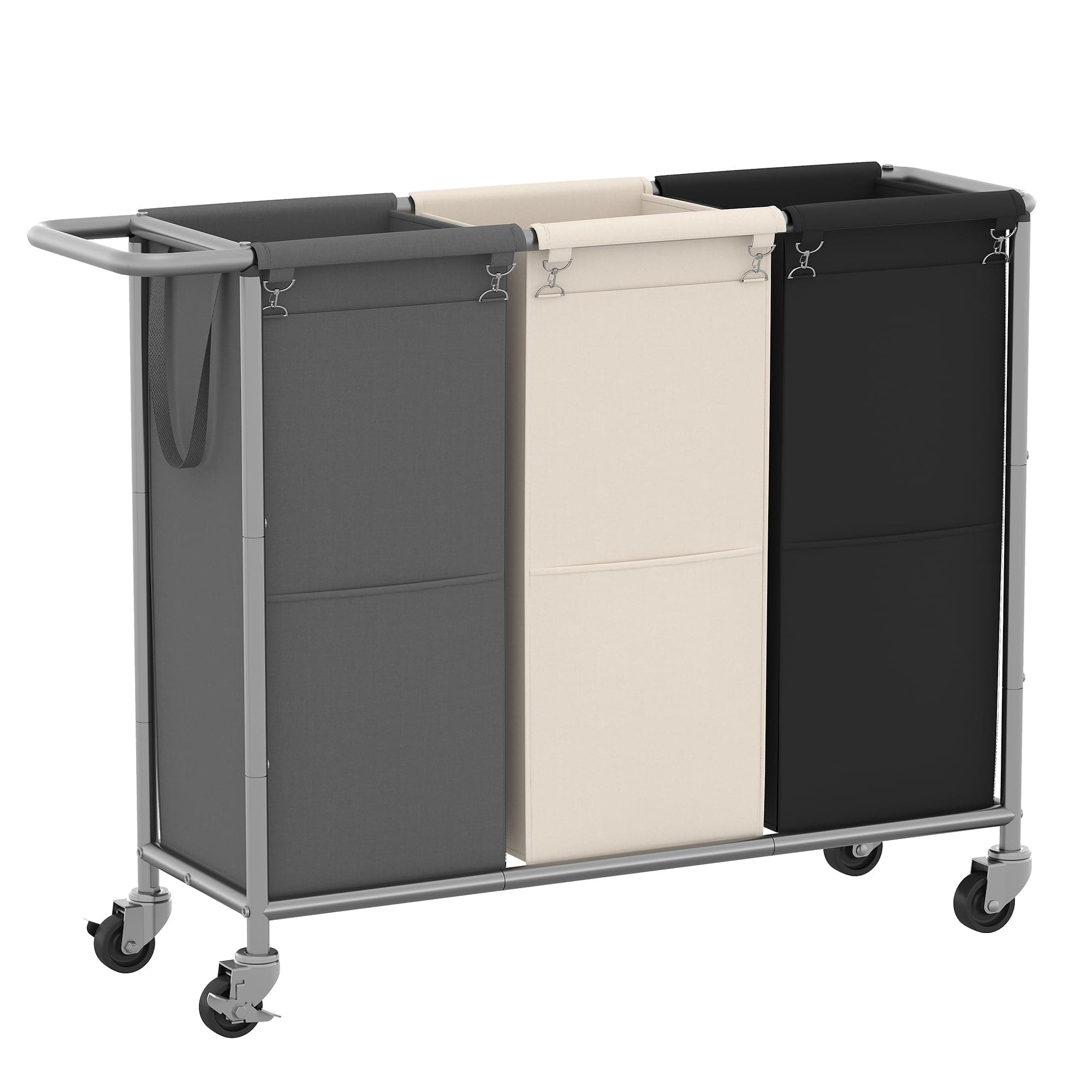Laundry Separator Hamper with Rolling Wheels for Dirty Clothes Storage