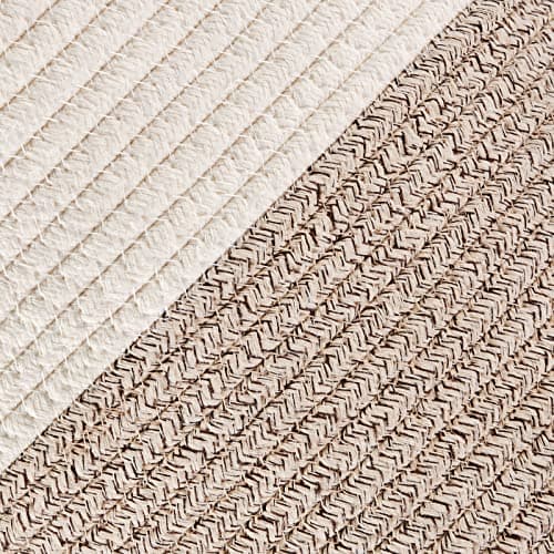 Vippo Large Woven Laundry Basket - White & Brown, 58L — Brown