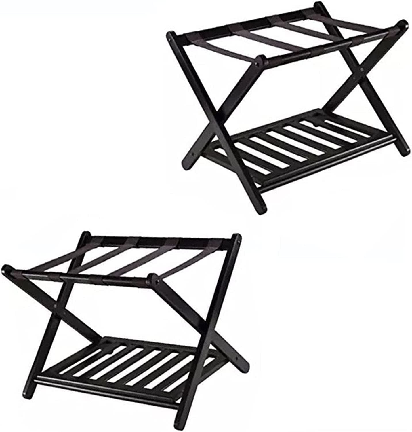 Bamboo Suitcase Stand, 2 Pack, Fully Assembled, Shoe Shelf