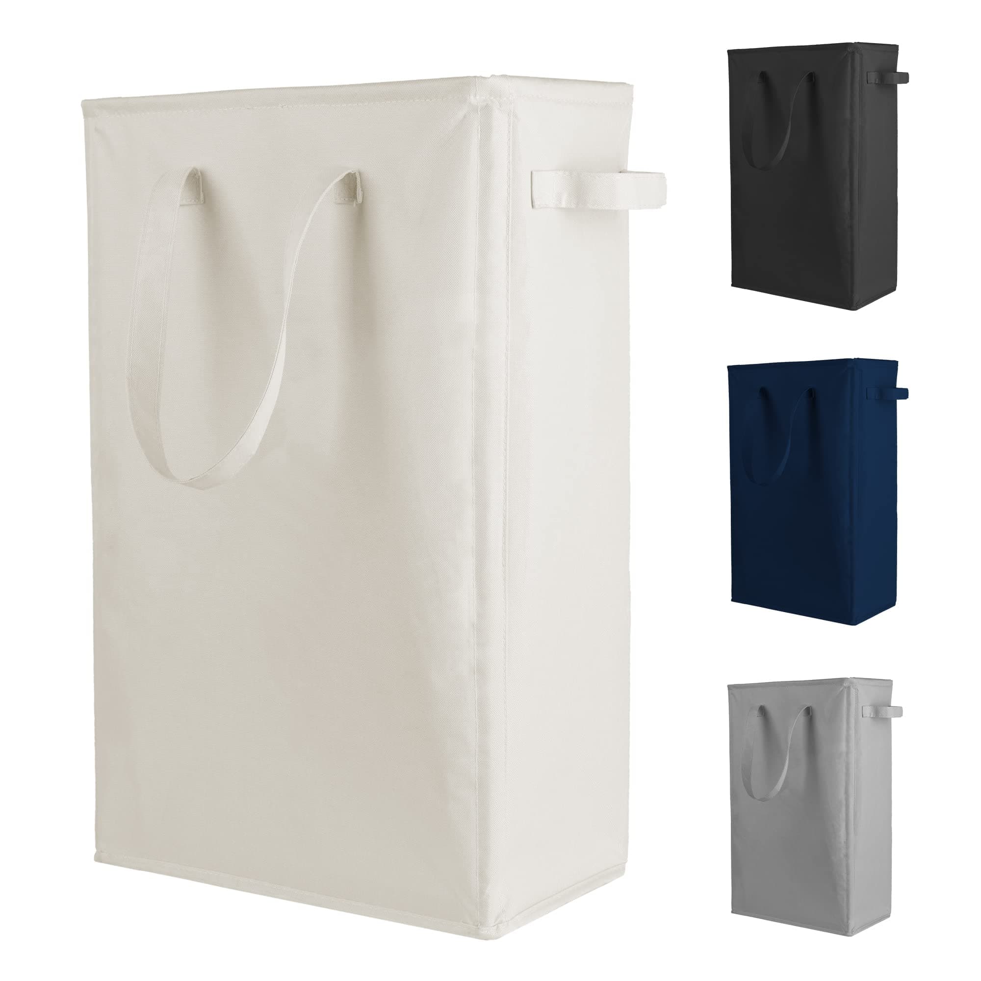 Odonata Slim Collapsible Laundry Hamper Beige 45L