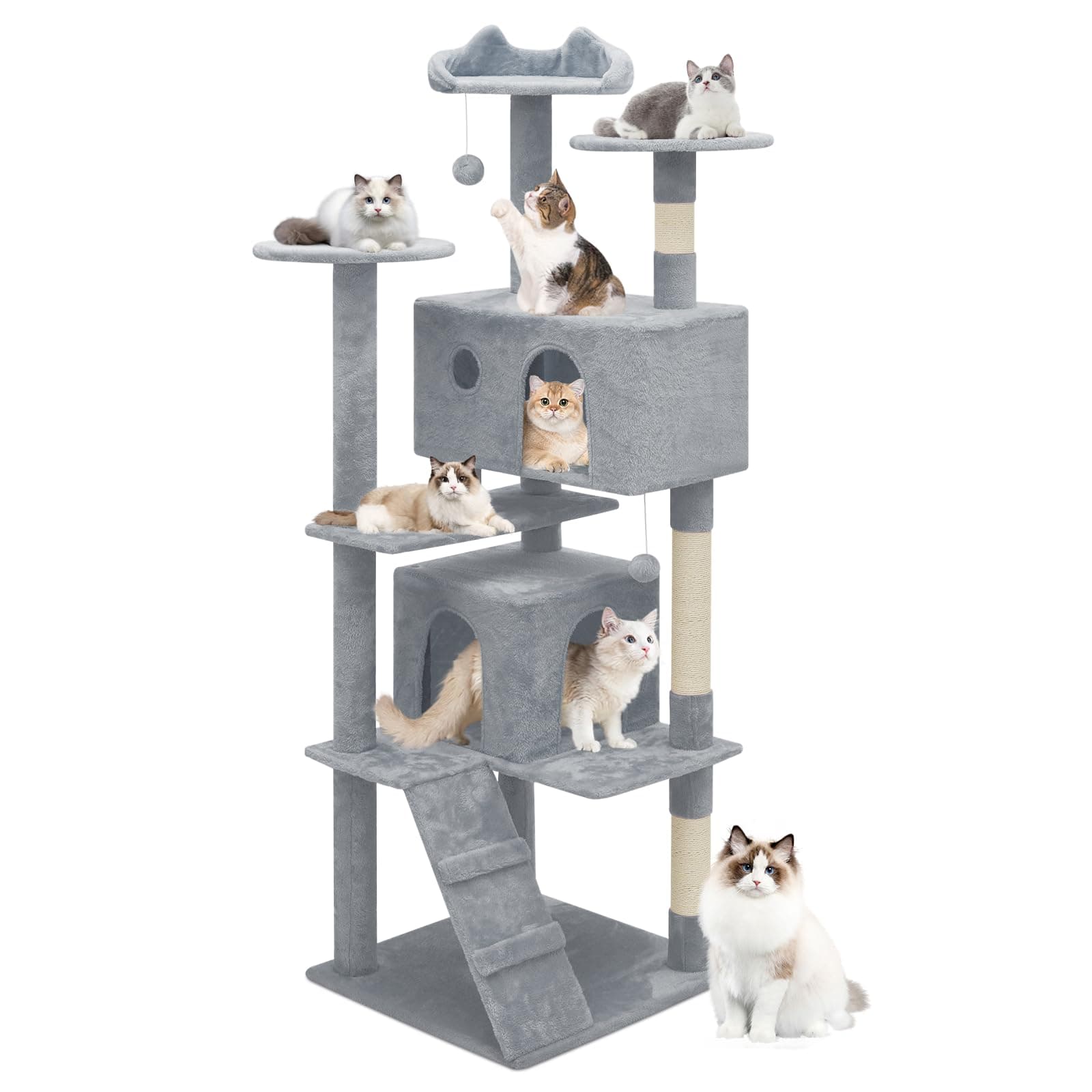 Cat Tree with 2 Condos and Scratching Post