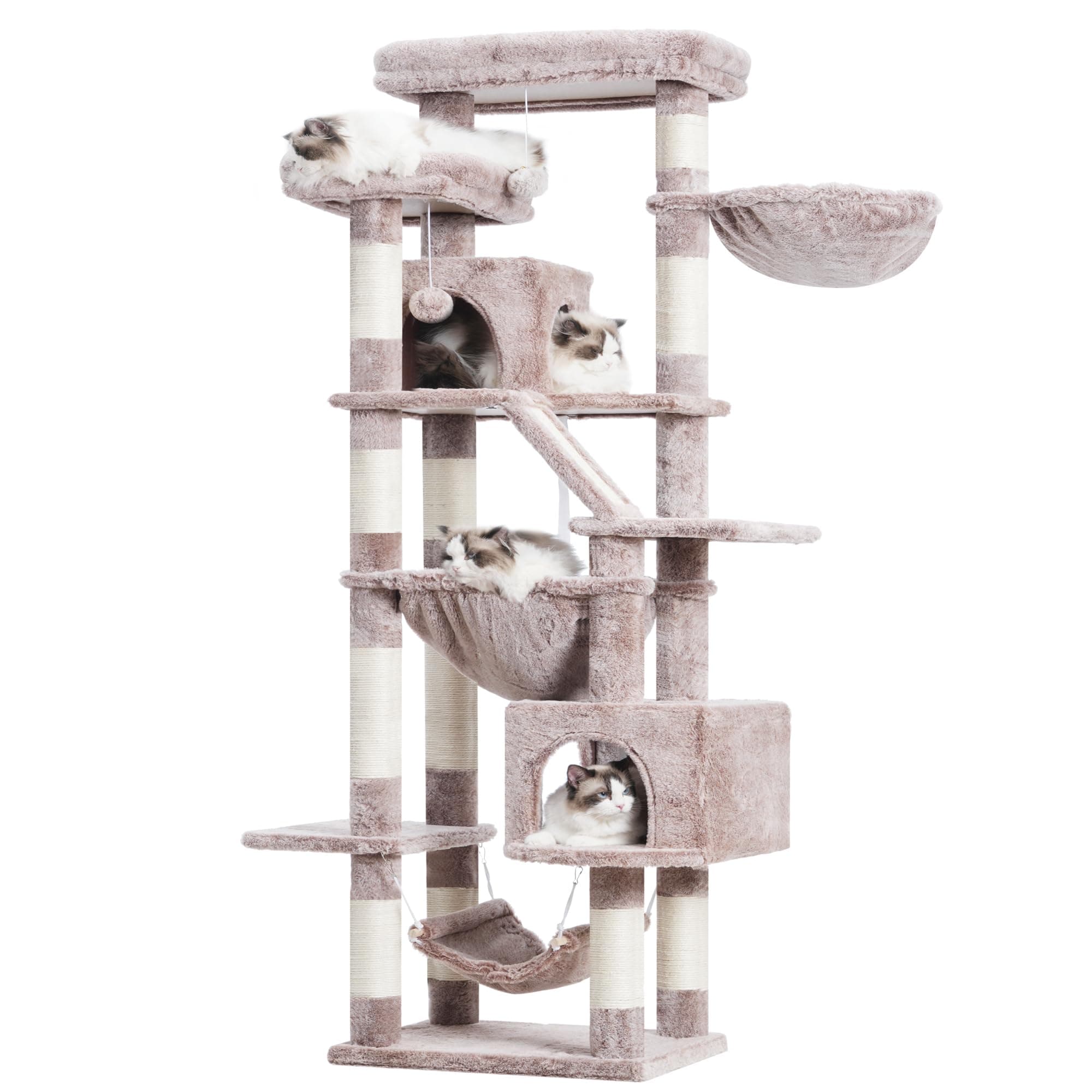 71-Inch Tall Cat Tree with Multiple Features for Indoor Cats - Medium HCT034MU