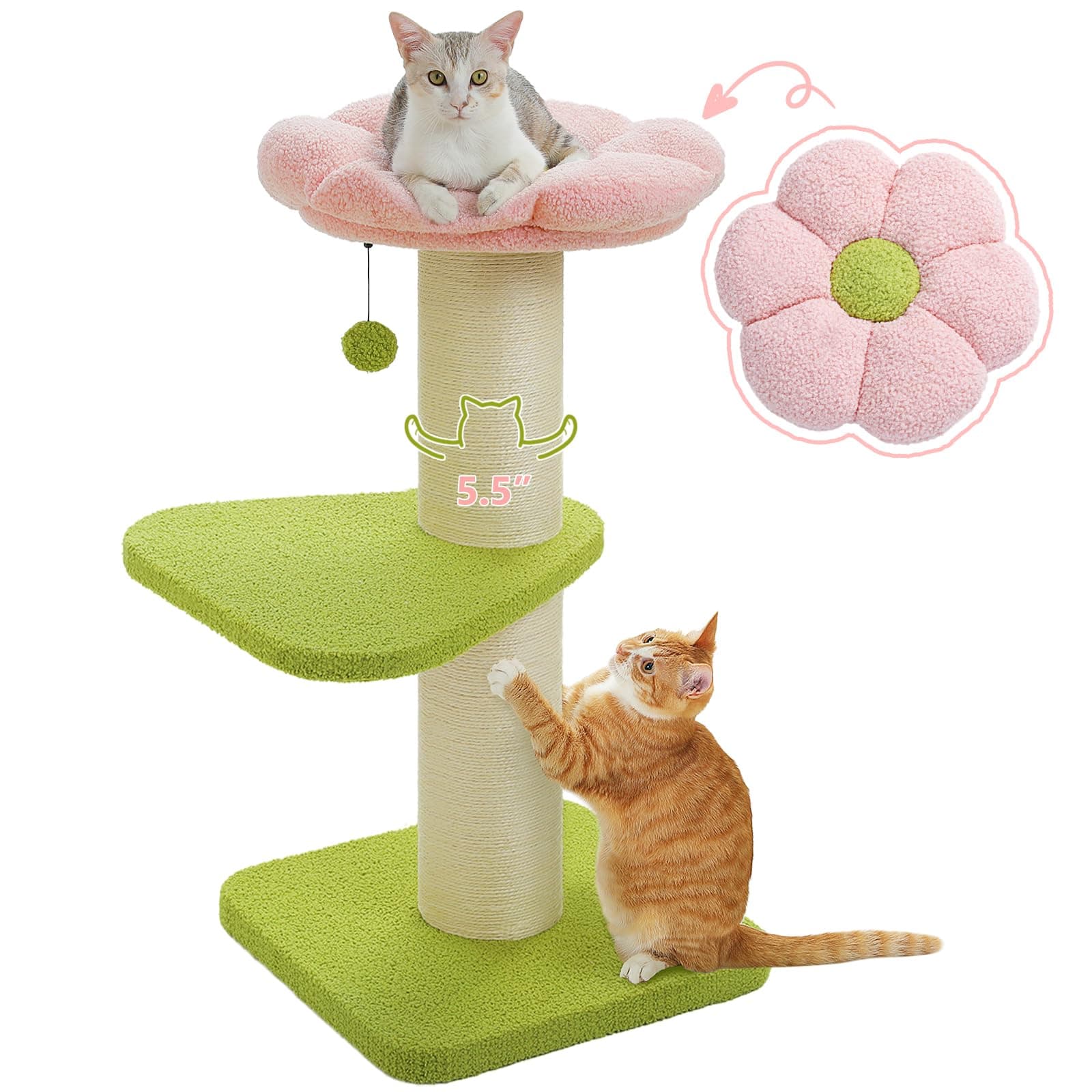 PEQULTI Super Thick 36.2'' Tall Scratch Post for Large Cats
