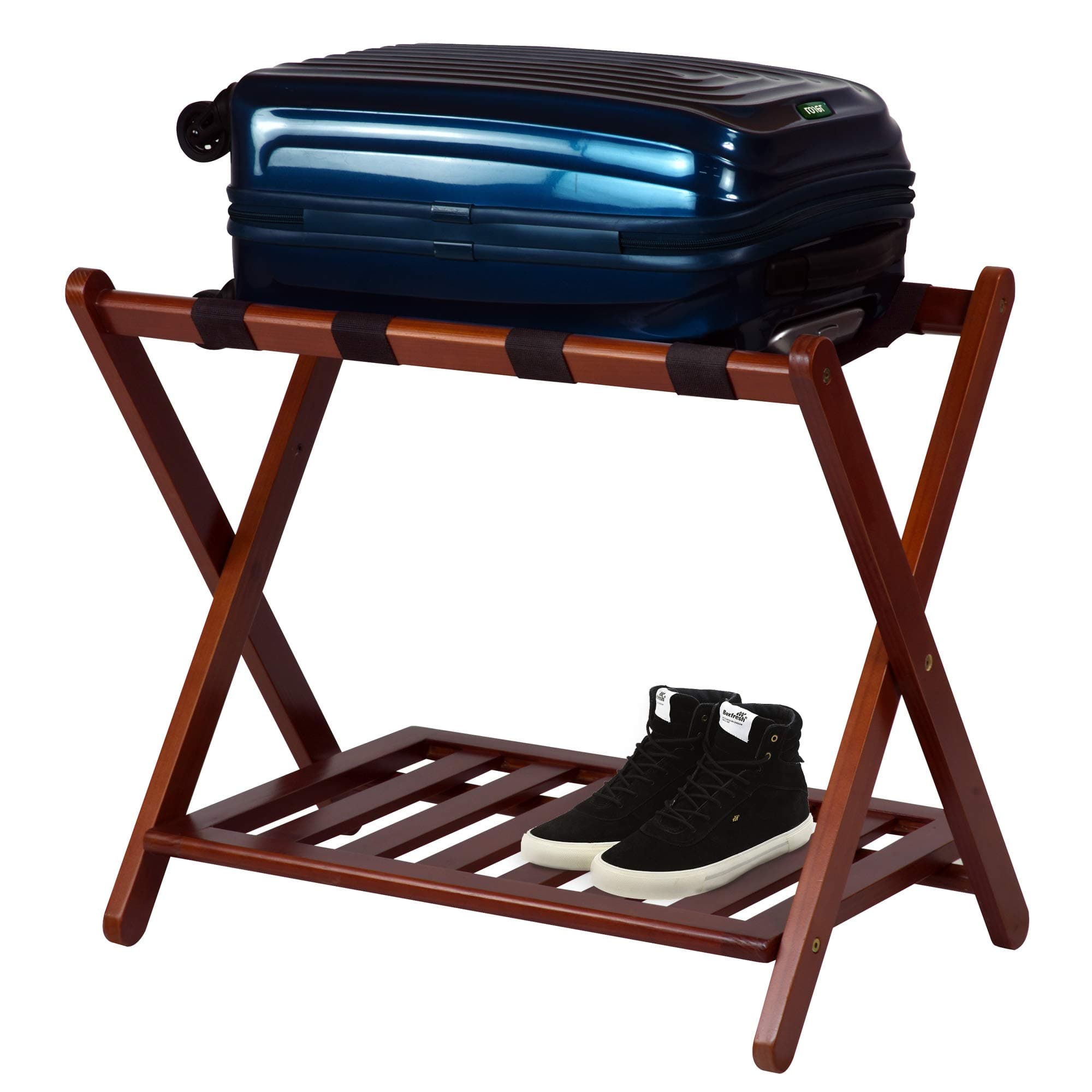 Walnut Casual Home Luggage Rack (New)