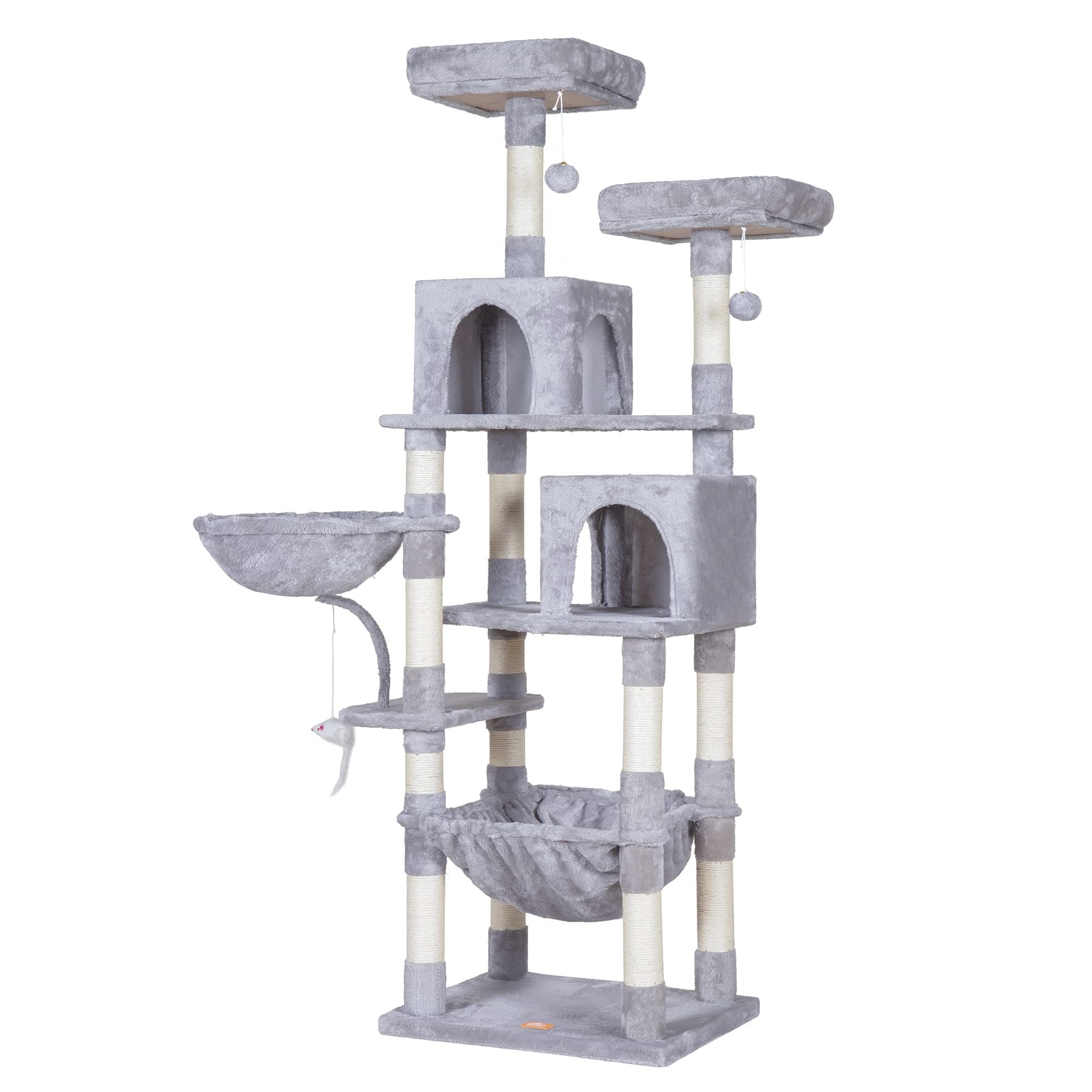 70 Cat Tree Condo with Toy for Large Indoor Cats