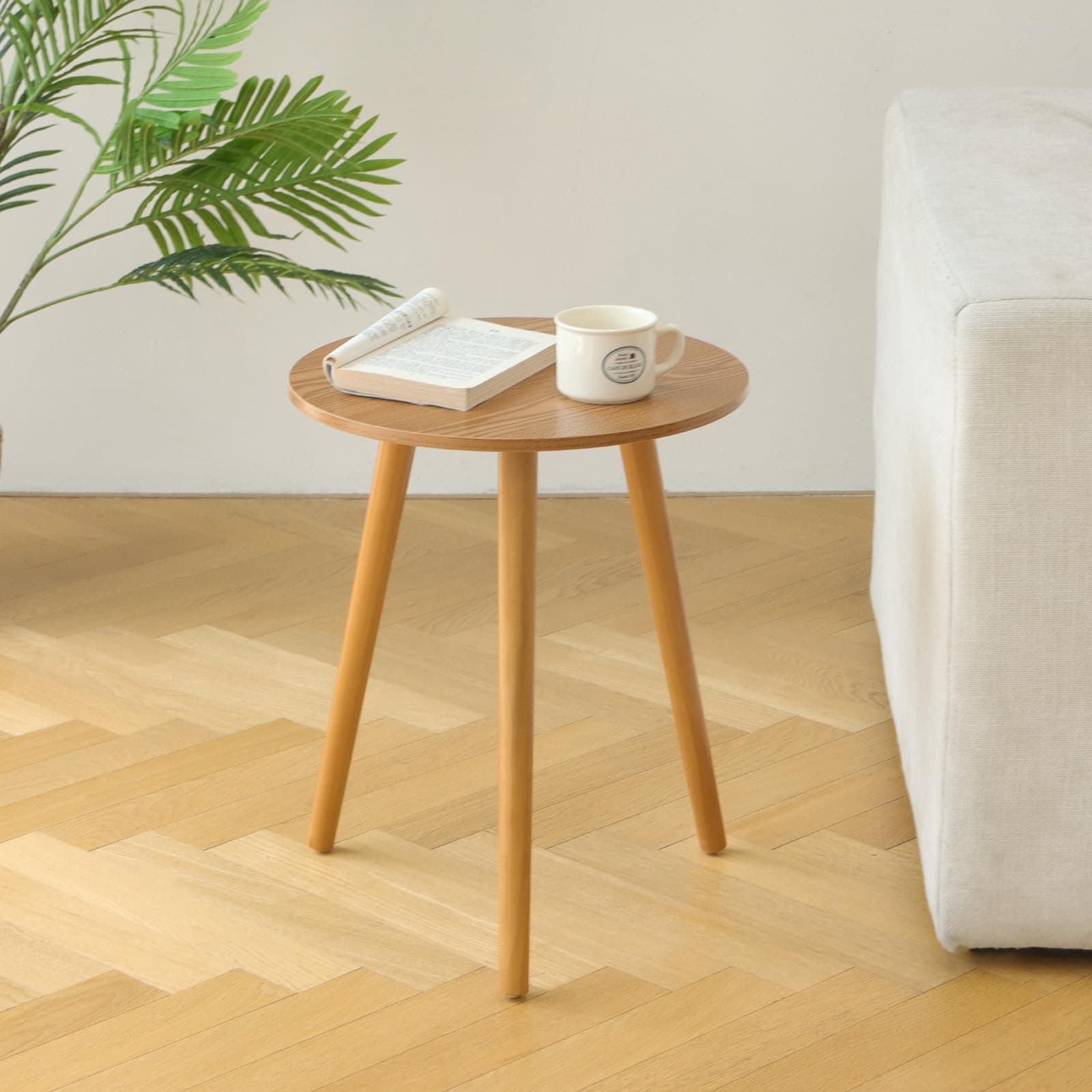 Awaseen Solid Wood Brown Living Room Side Table