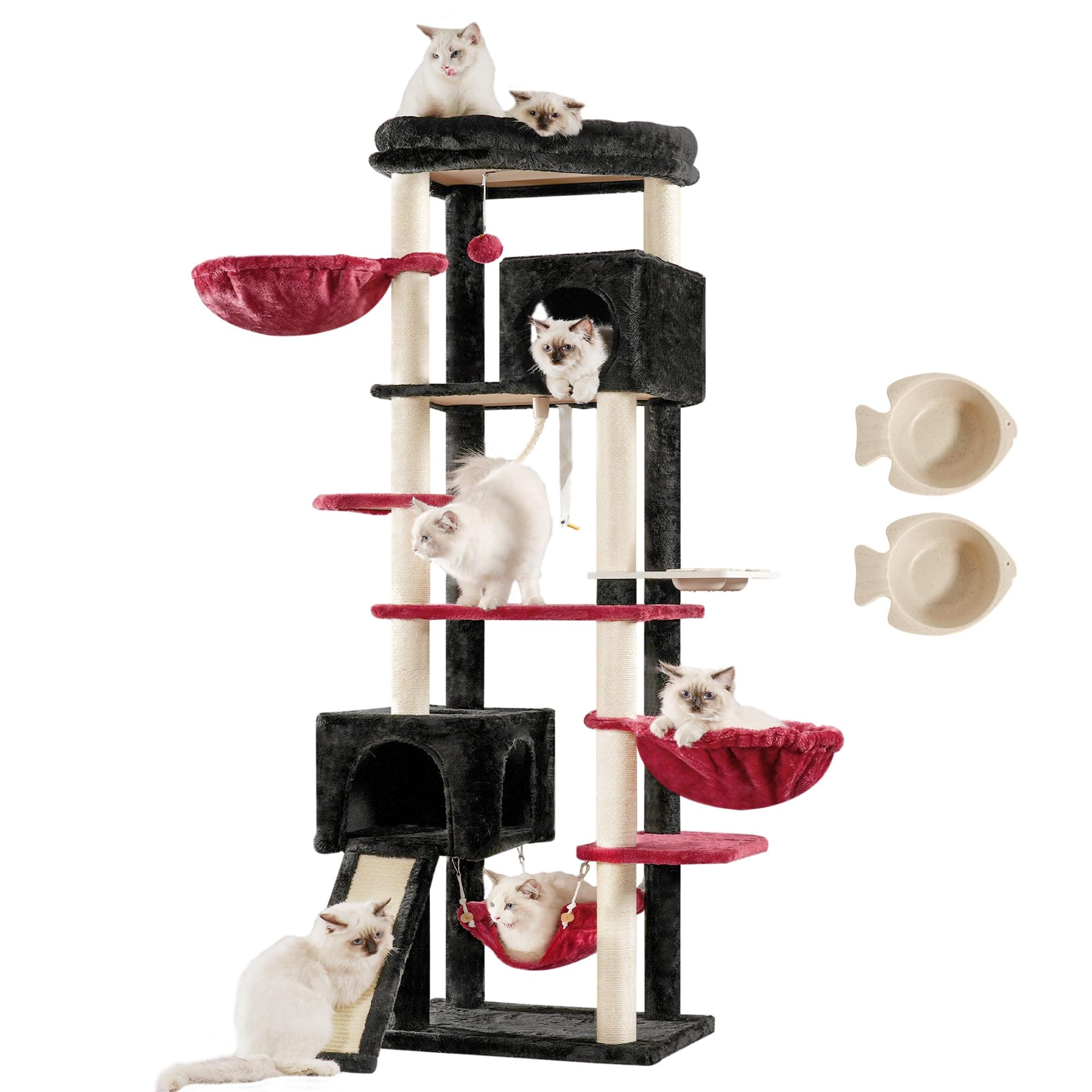 Black and Red Hey-brother Gothic Cat Tree MPJ036BR