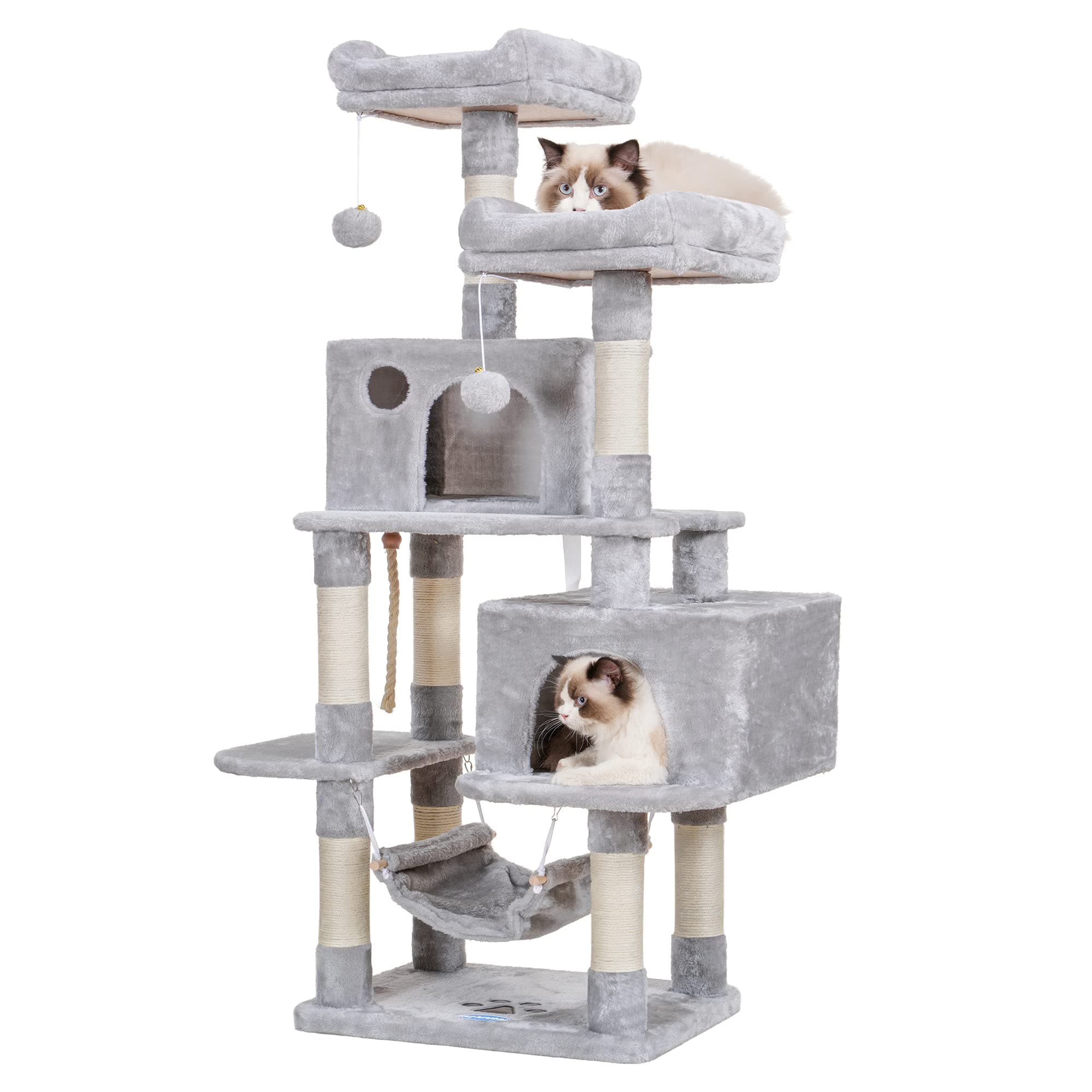 Hey-Brother Light Gray Multi-Level Cat Tree with Scratching Posts & Plush Condos MPJ020-SW