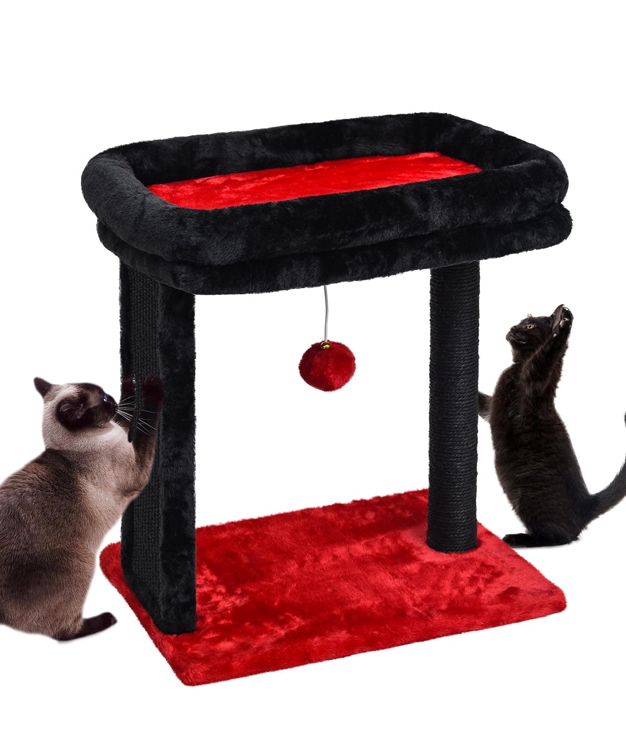 SYANDLVY Small Gothic Cat Tree with Scratching Board for Indoor Cats