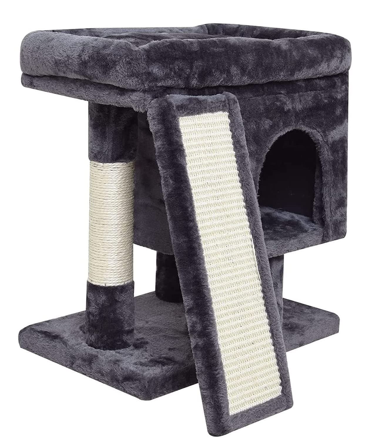 SYANDLVY Indoor Cat Tree for Large Adults with Scratching Post and Activity Tower (Smoky Grey)