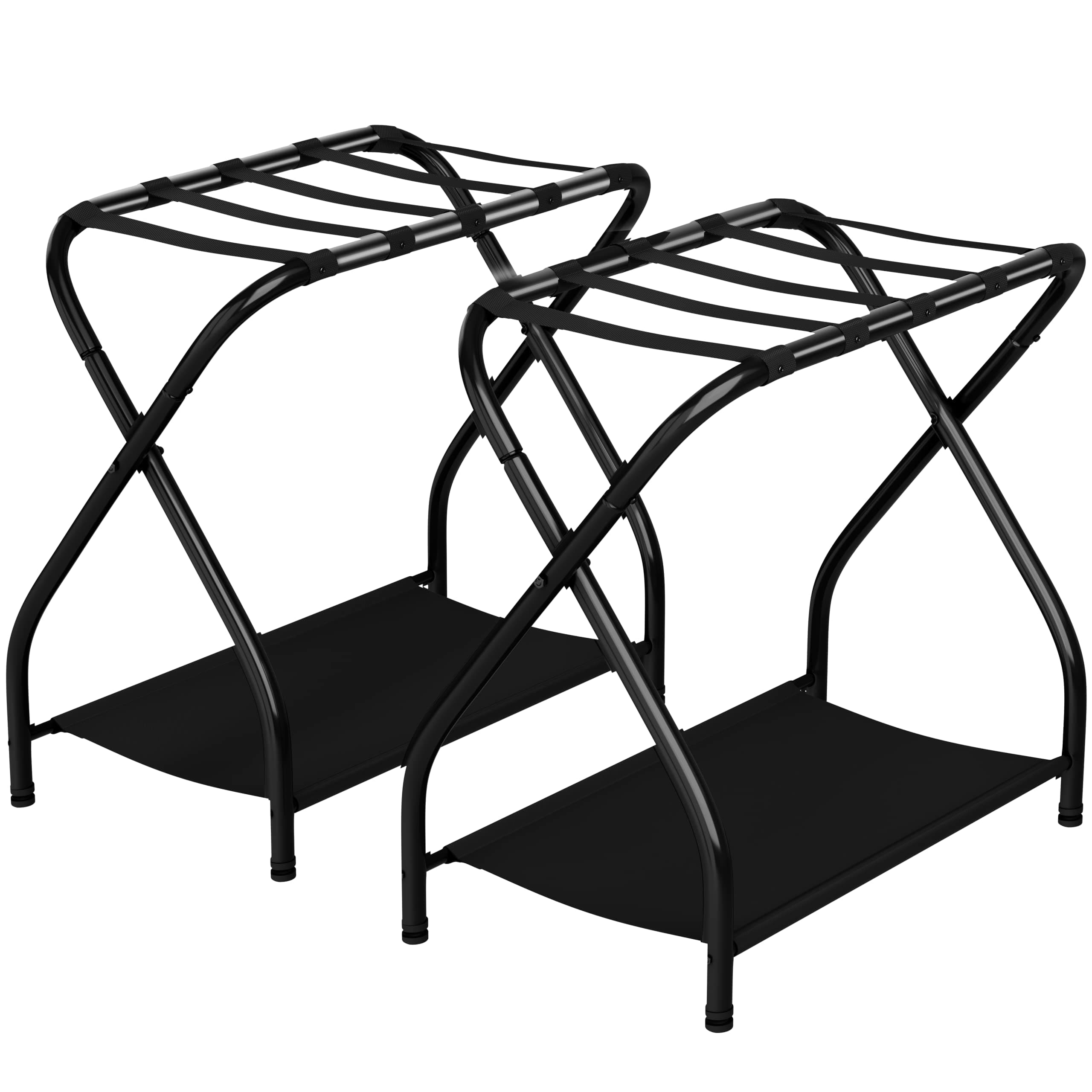 Bartnelli 2-Pack Premium Luggage Rack with Folding Shelf