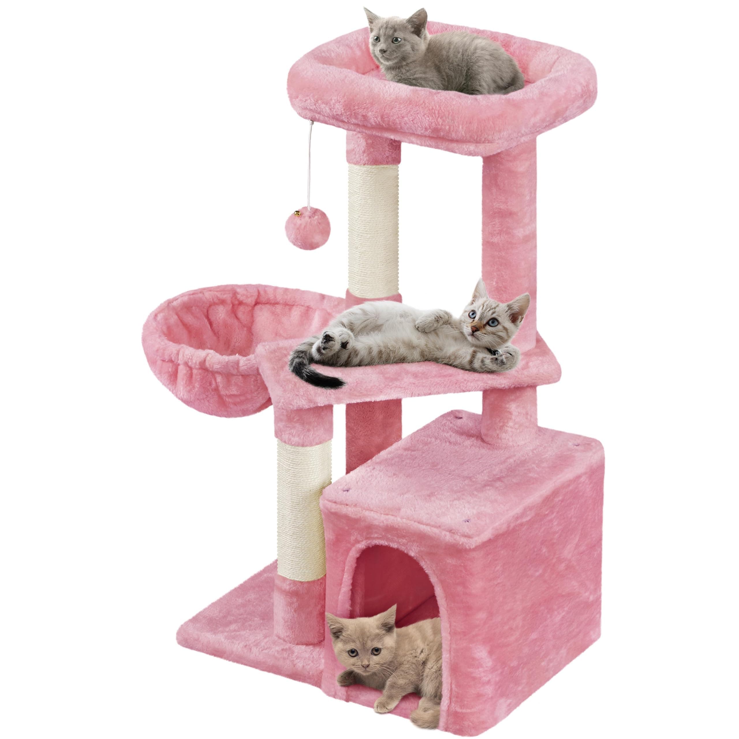 Yaheetech 34in Pink Cat Tree for Indoor Kittens