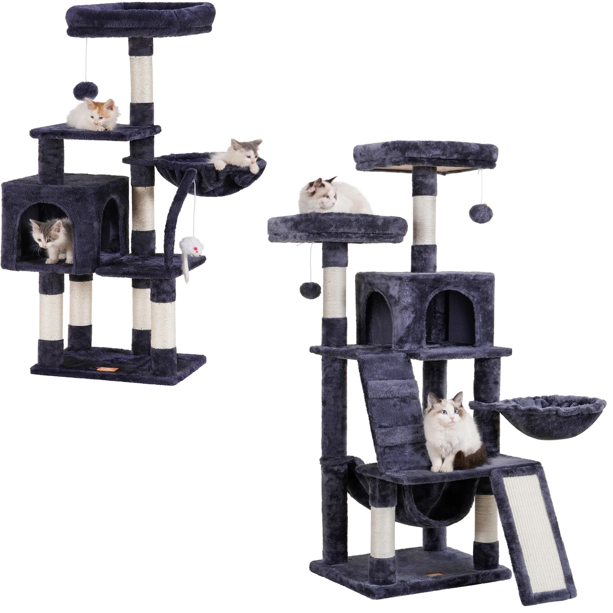 Cat Tree with Toy, Condo, Perch, Hammock, and Scratching Posts