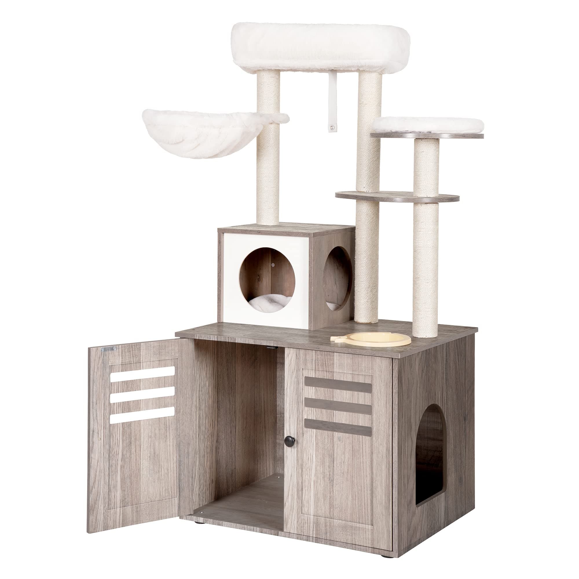 Heybly Cat Tree with Food Station and Condo