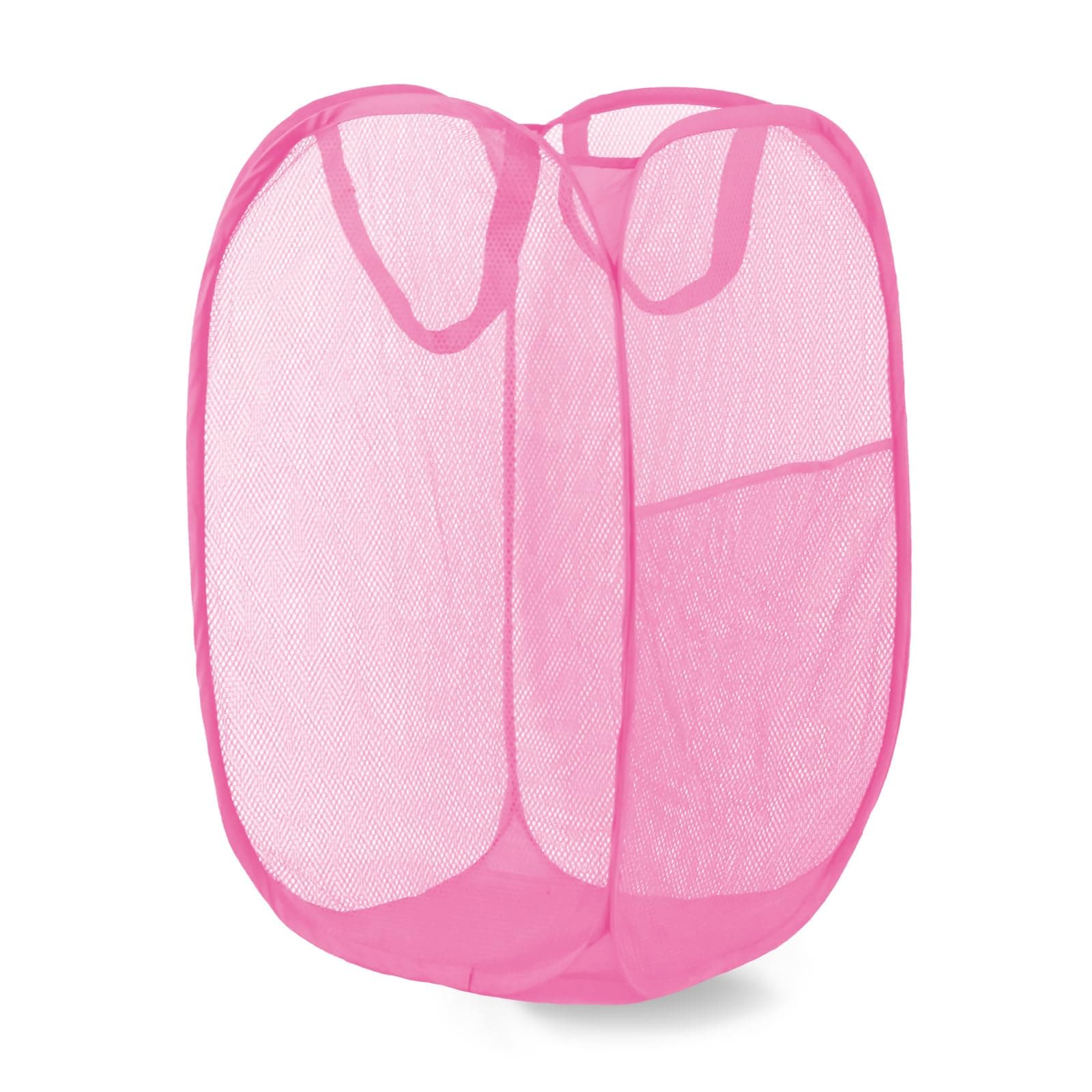 Collapsible Pink Pop Up Laundry Hamper for Travel and Storage