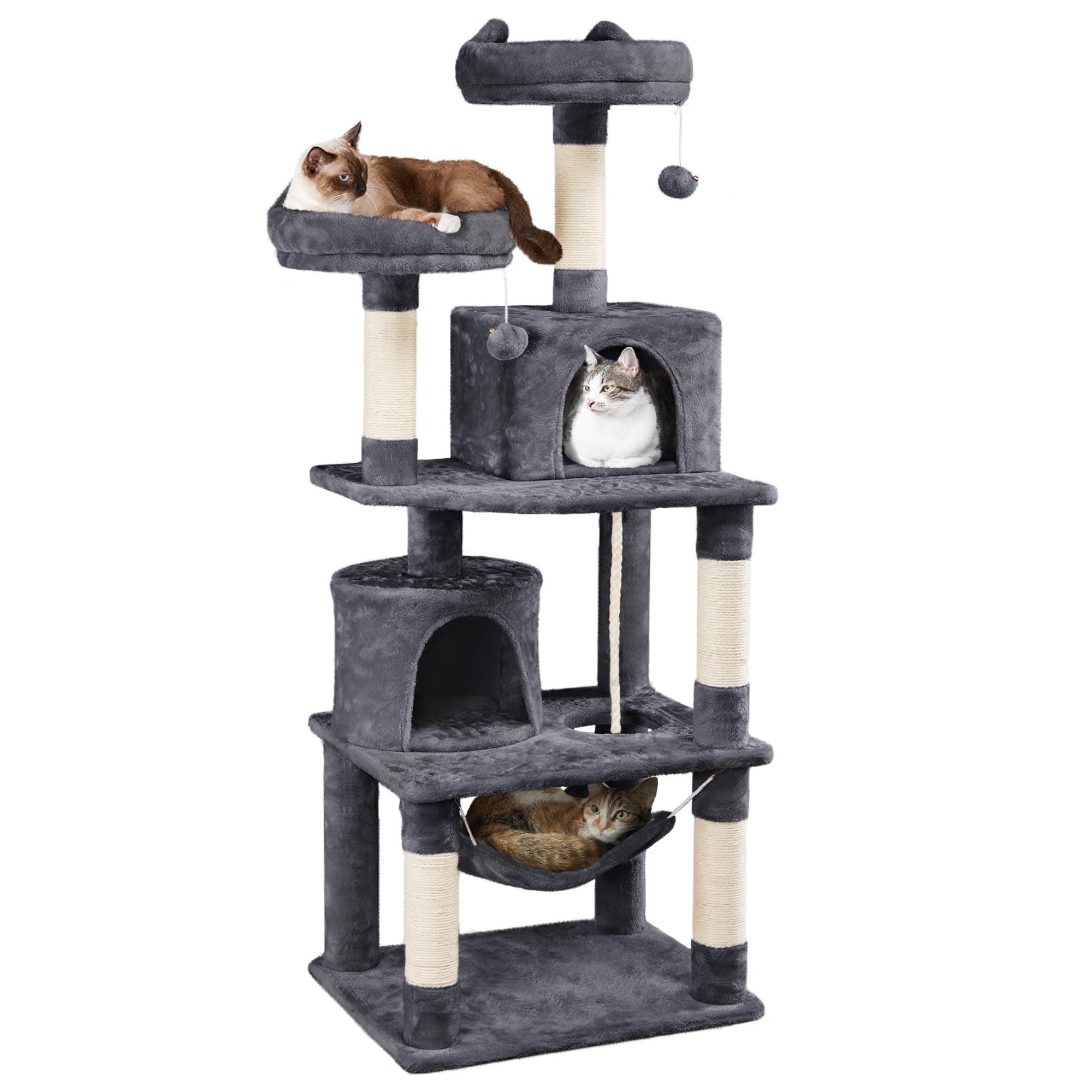 Yaheetech 62.2in Cat Tree with Platform & Hammock for Kittens