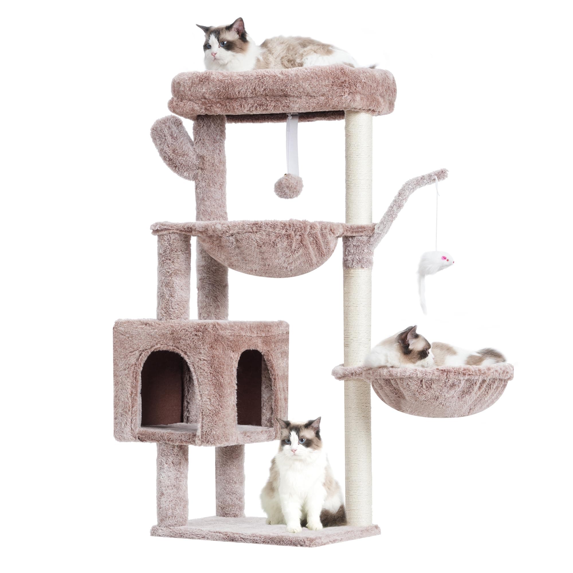 39.4 Inches Cat Tree Tower with Scratching Post and Toys