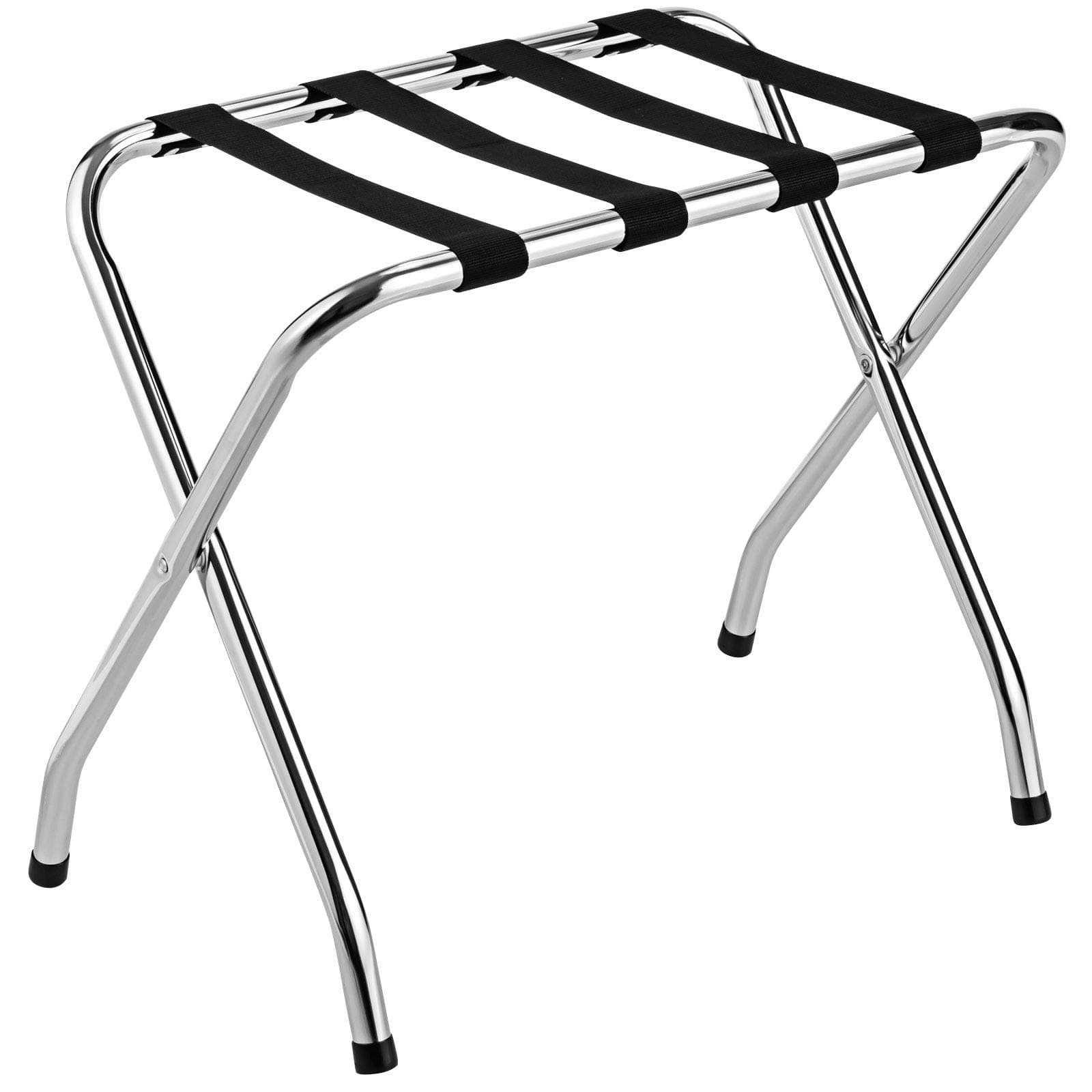 Tangkula Chrome Folding Luggage Rack, No Assembly Required, Silver