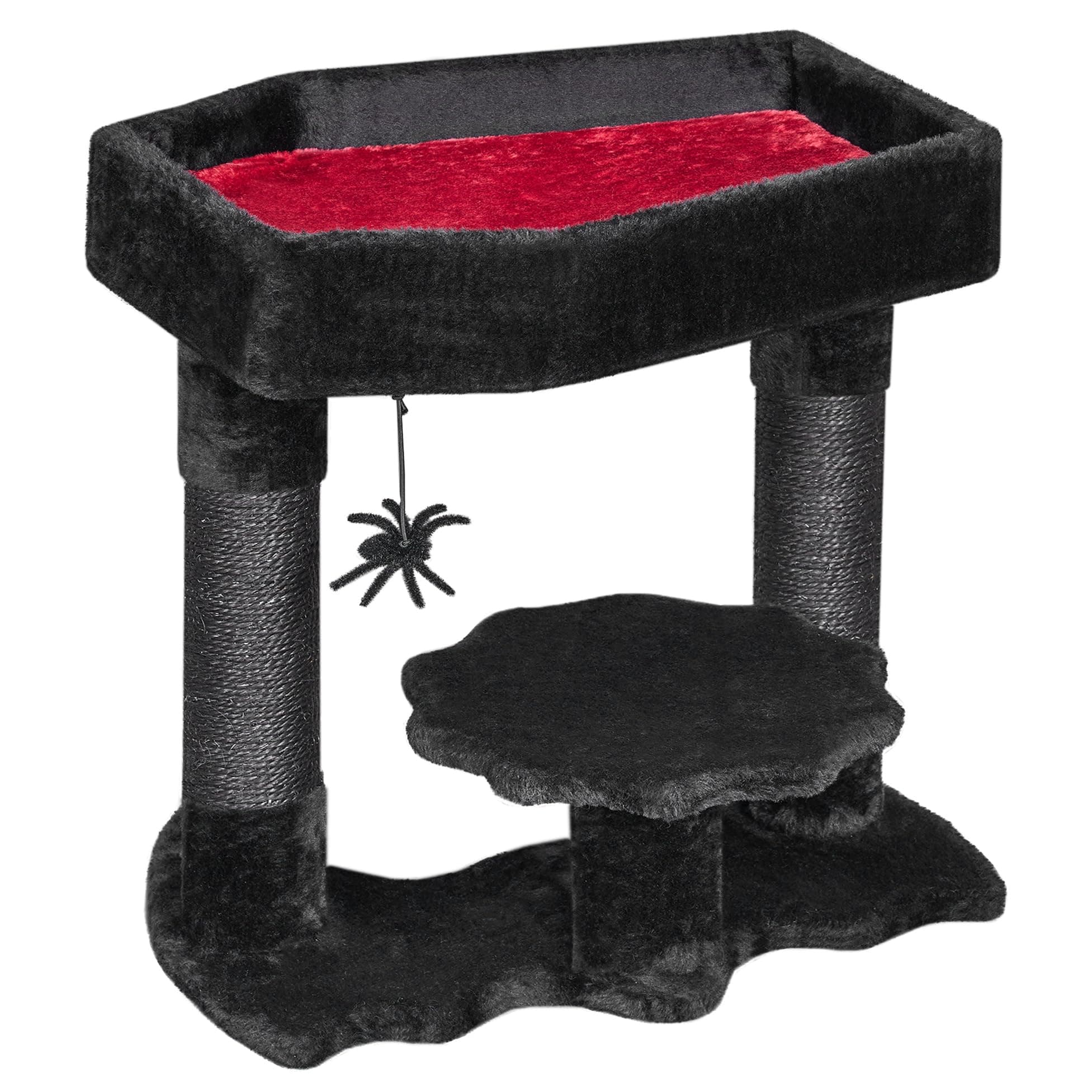 Gothic Cat Tree for Indoor Cats - Spooky Coffin Bed and Scratching Posts