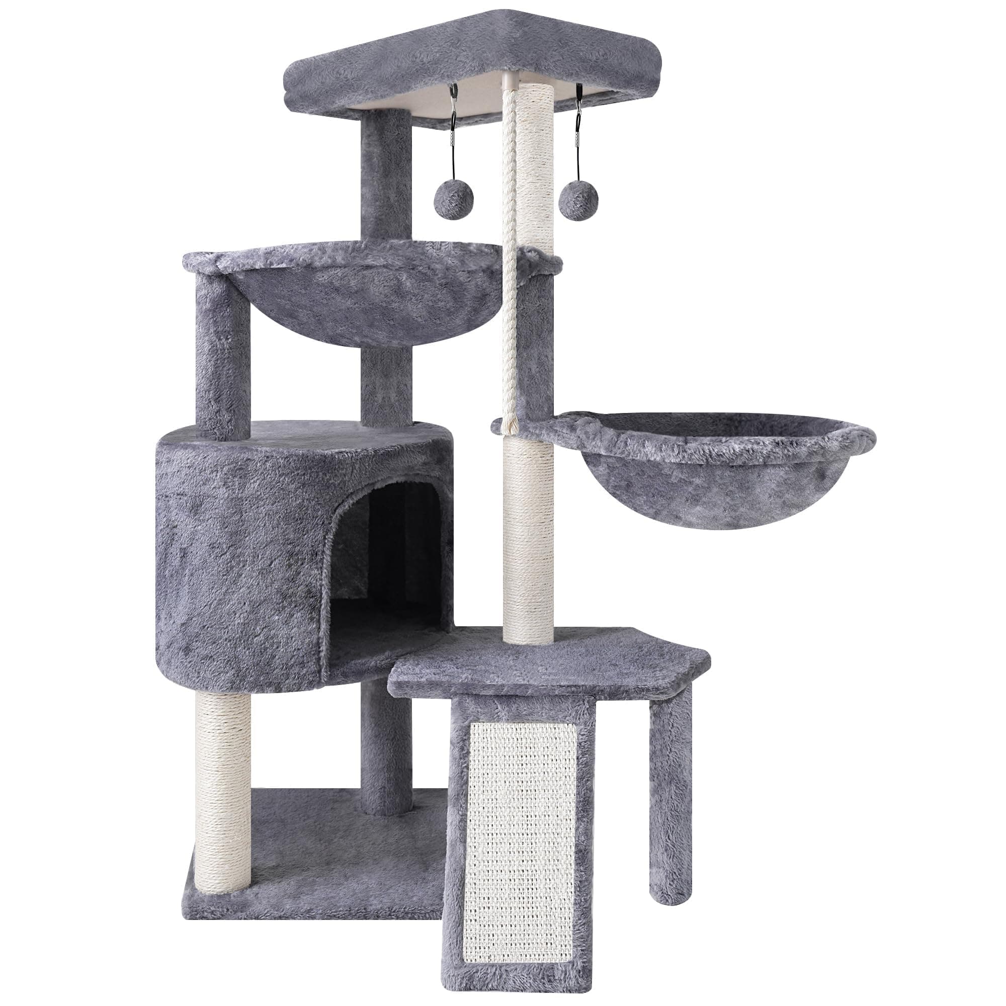 Xin Three-Layer Cat Tree with Condor and Two Hammocks, Grey