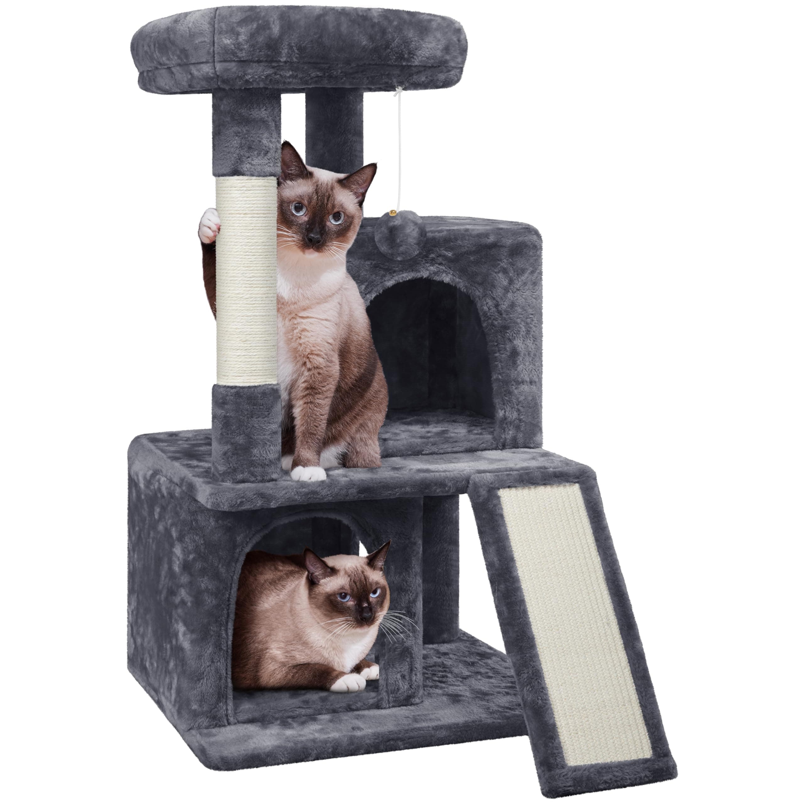 Yaheetech 36in Indoor Cat Tree with Perch, Scratching Posts & Dangling Ball