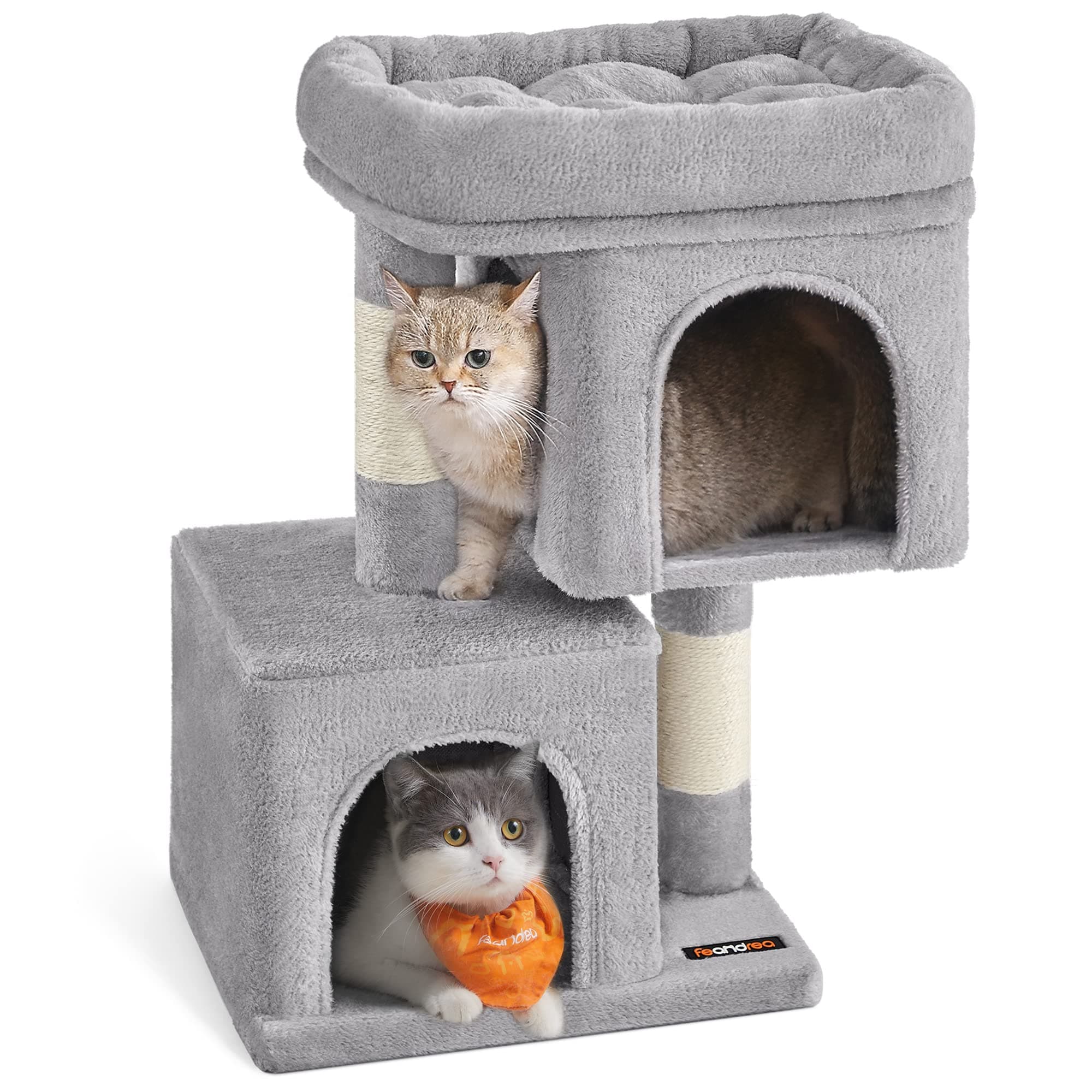 Feandrea Light Gray Cat Tree for Kittens Up to 7 lbs