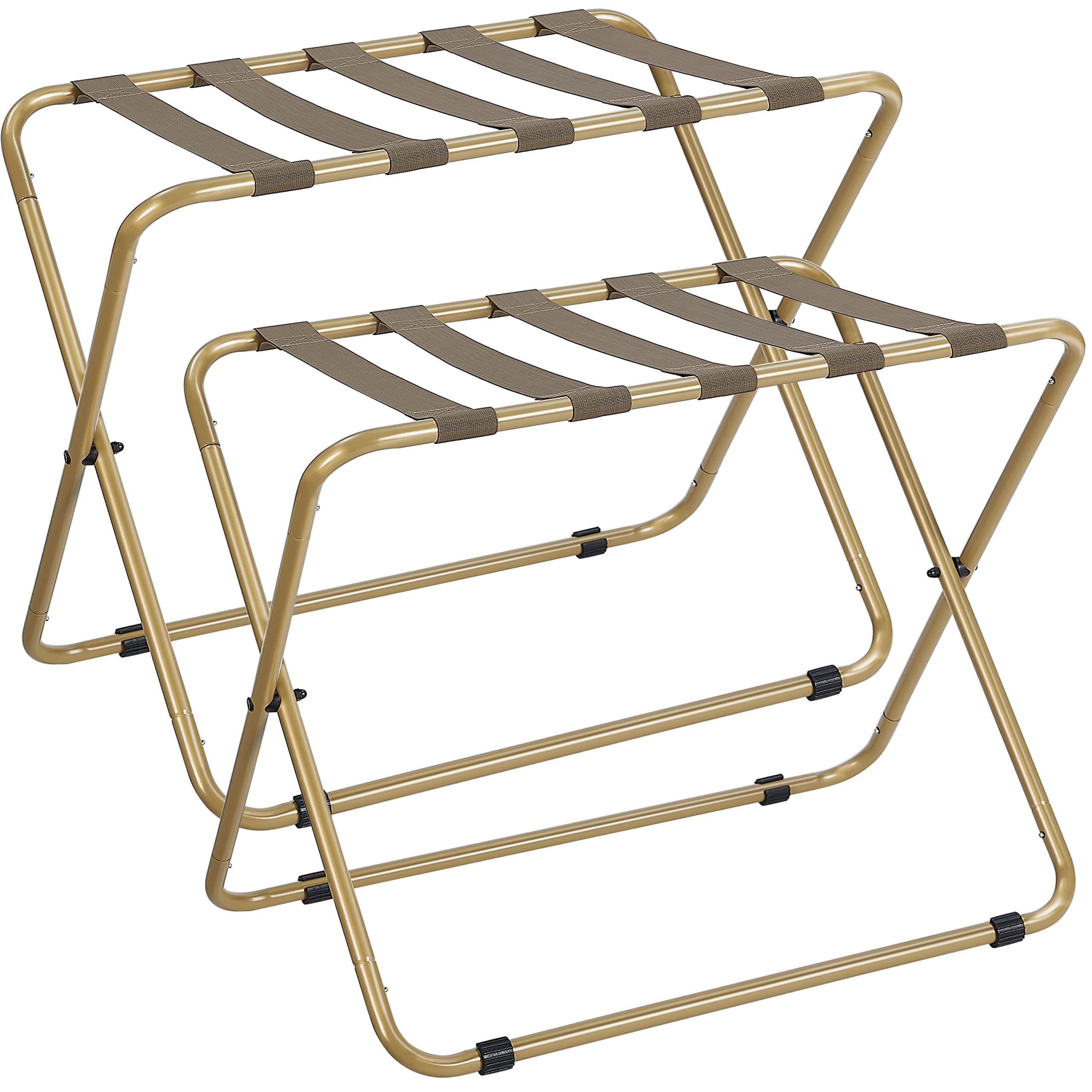 ELYKEN Heavy Duty Suitcase Stand, 110LBS Load Bearing, Gold, 2 Pack