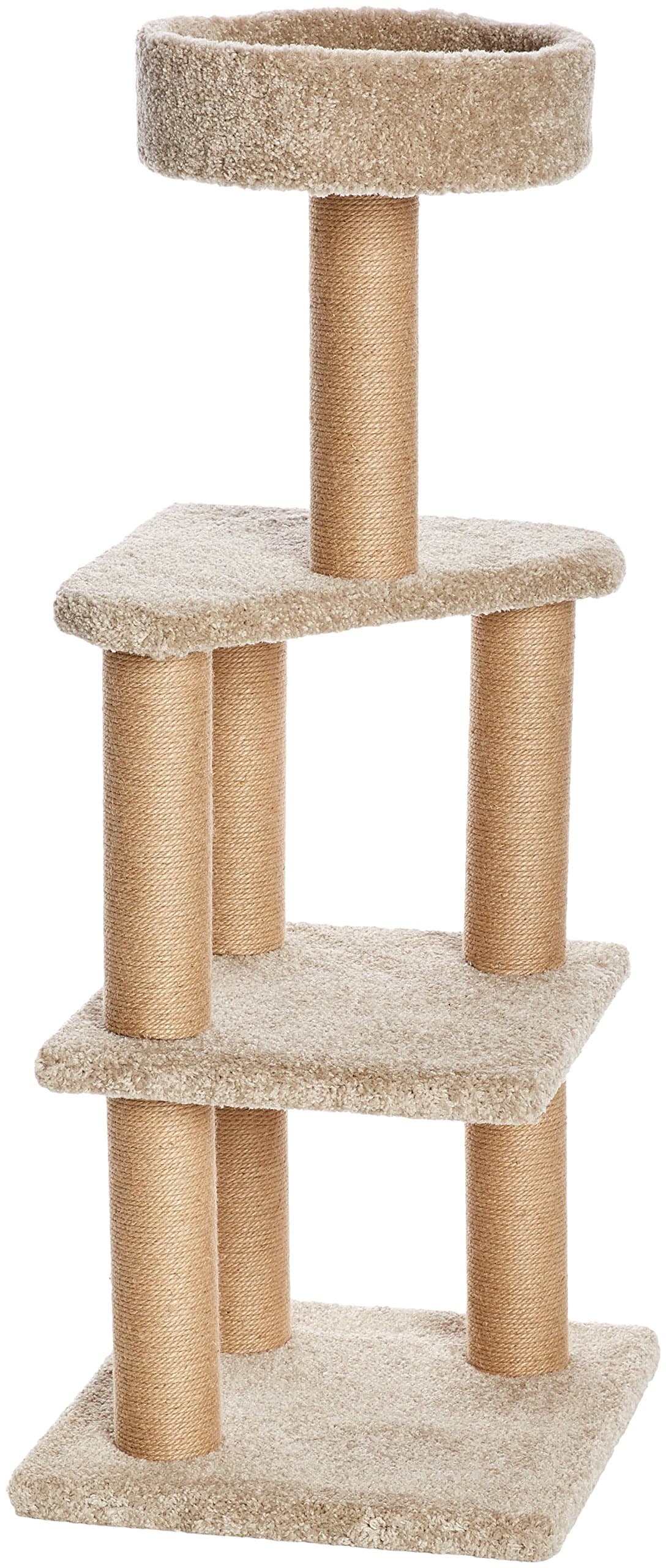 Amazon Basics Beige Multi-Level Cat Tree with Scratching Posts - Large